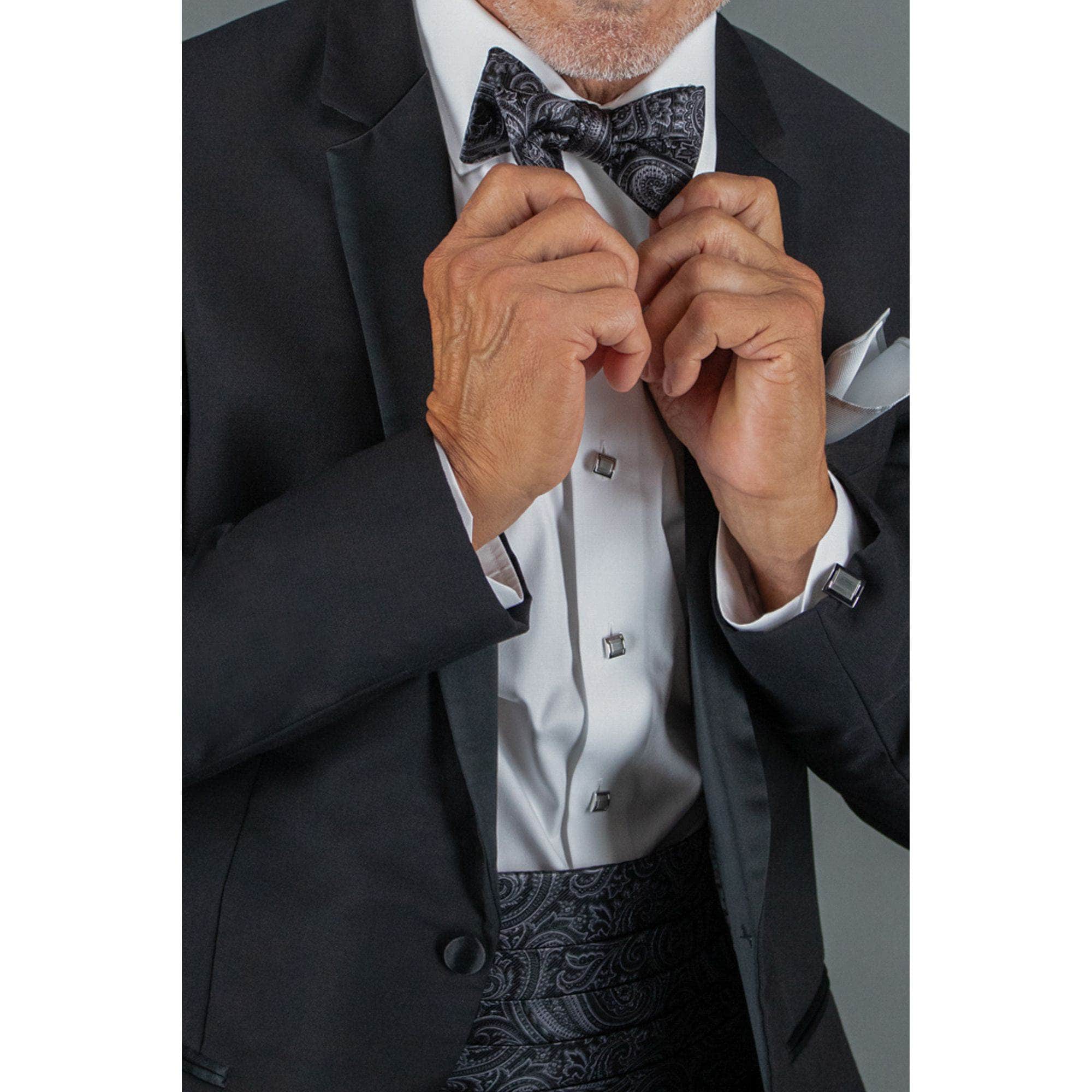 Sobee Paisley Silk Bow Tie - Black