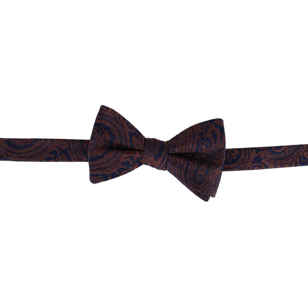 Sobee Paisley Silk Bow Tie - Brown