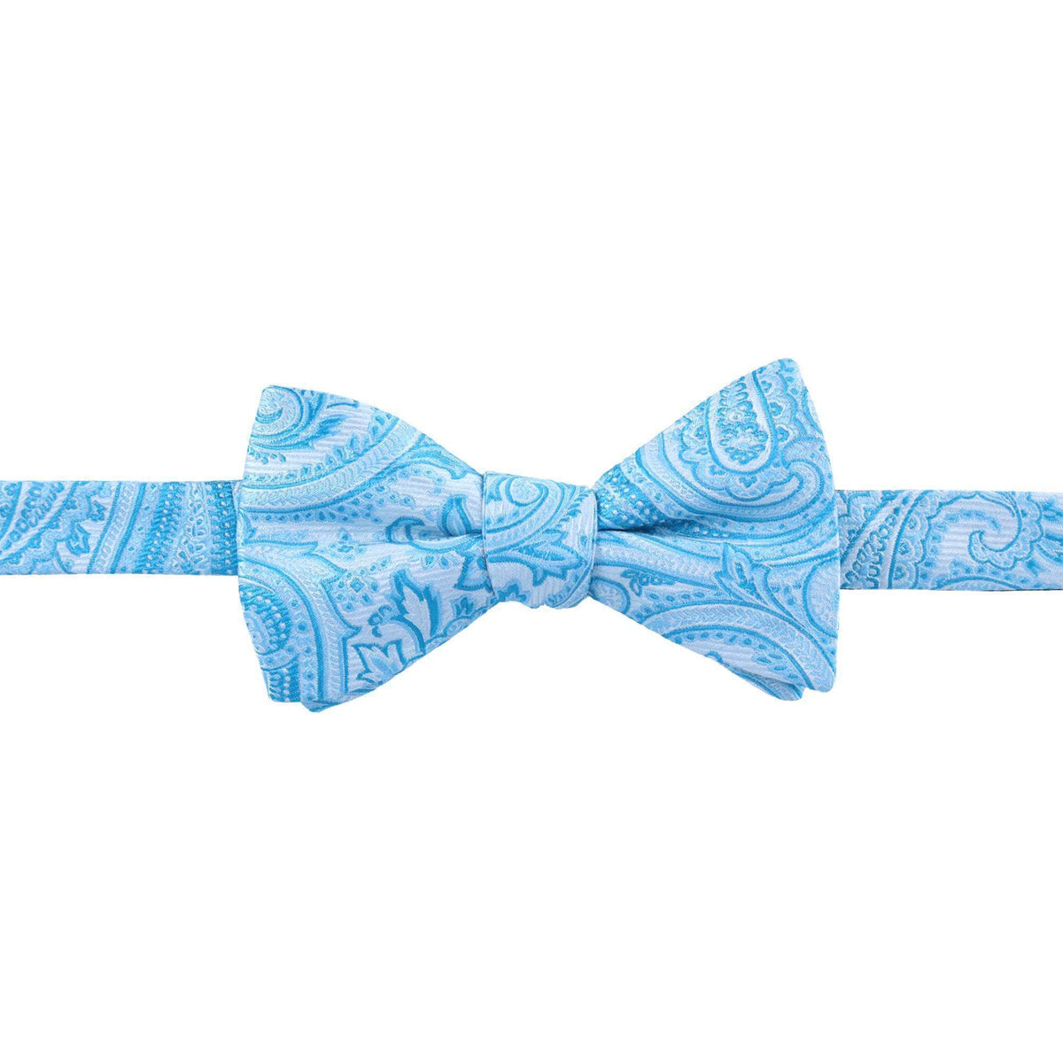 Sobee Paisley Silk Bow Tie - Light Blue