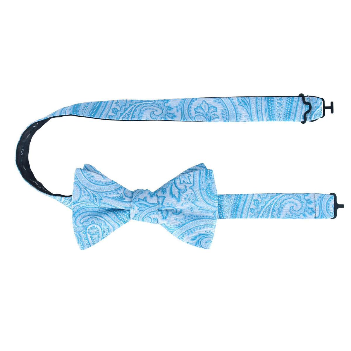 Sobee Paisley Silk Bow Tie - Light Blue