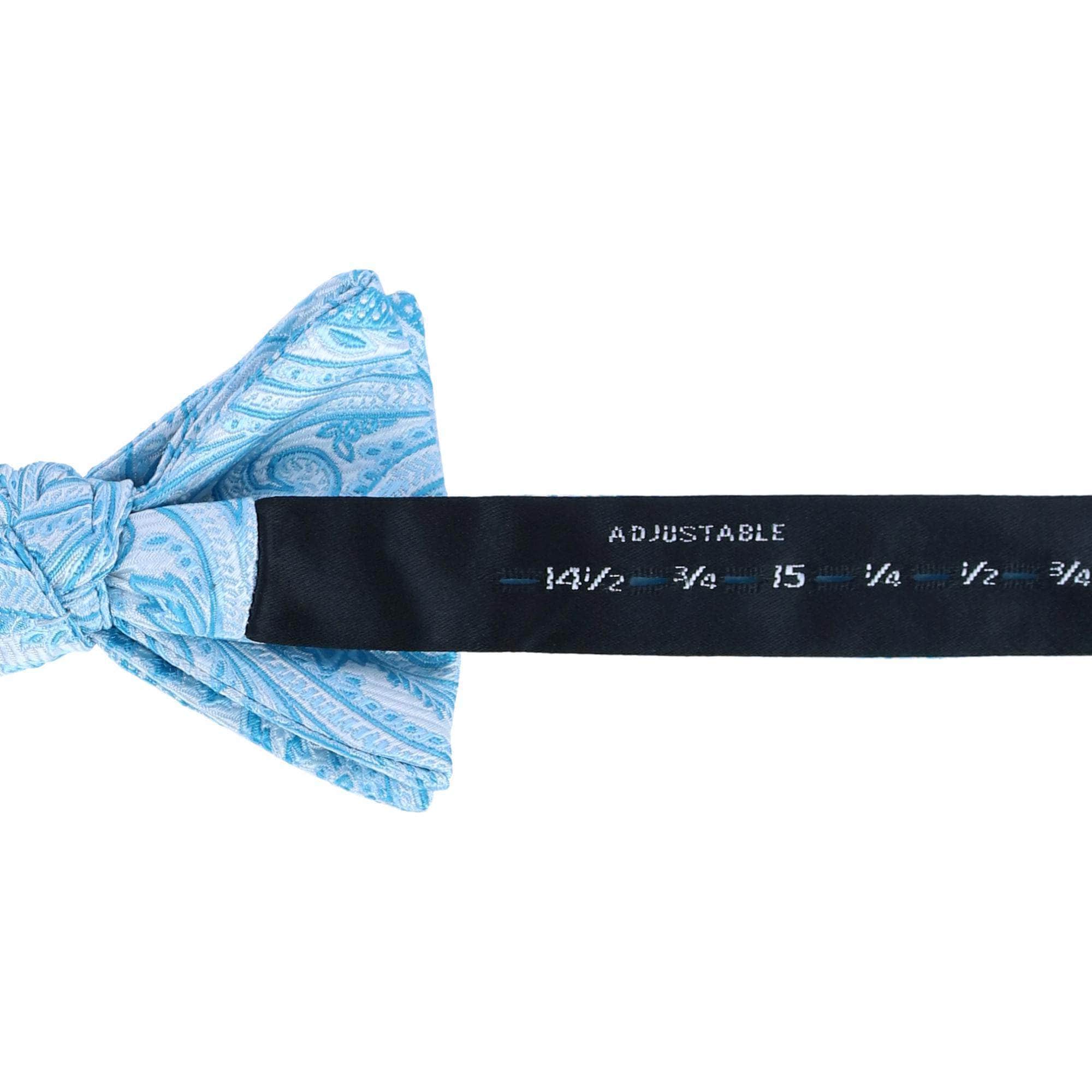 Sobee Paisley Silk Bow Tie - Light Blue