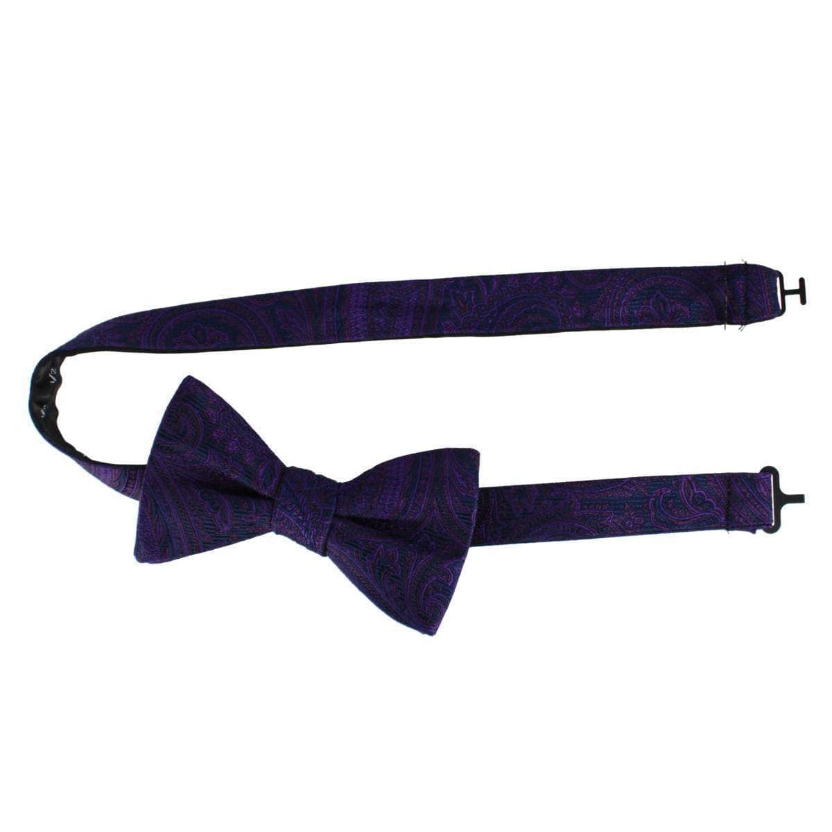 Sobee Paisley Silk Bow Tie - Purple