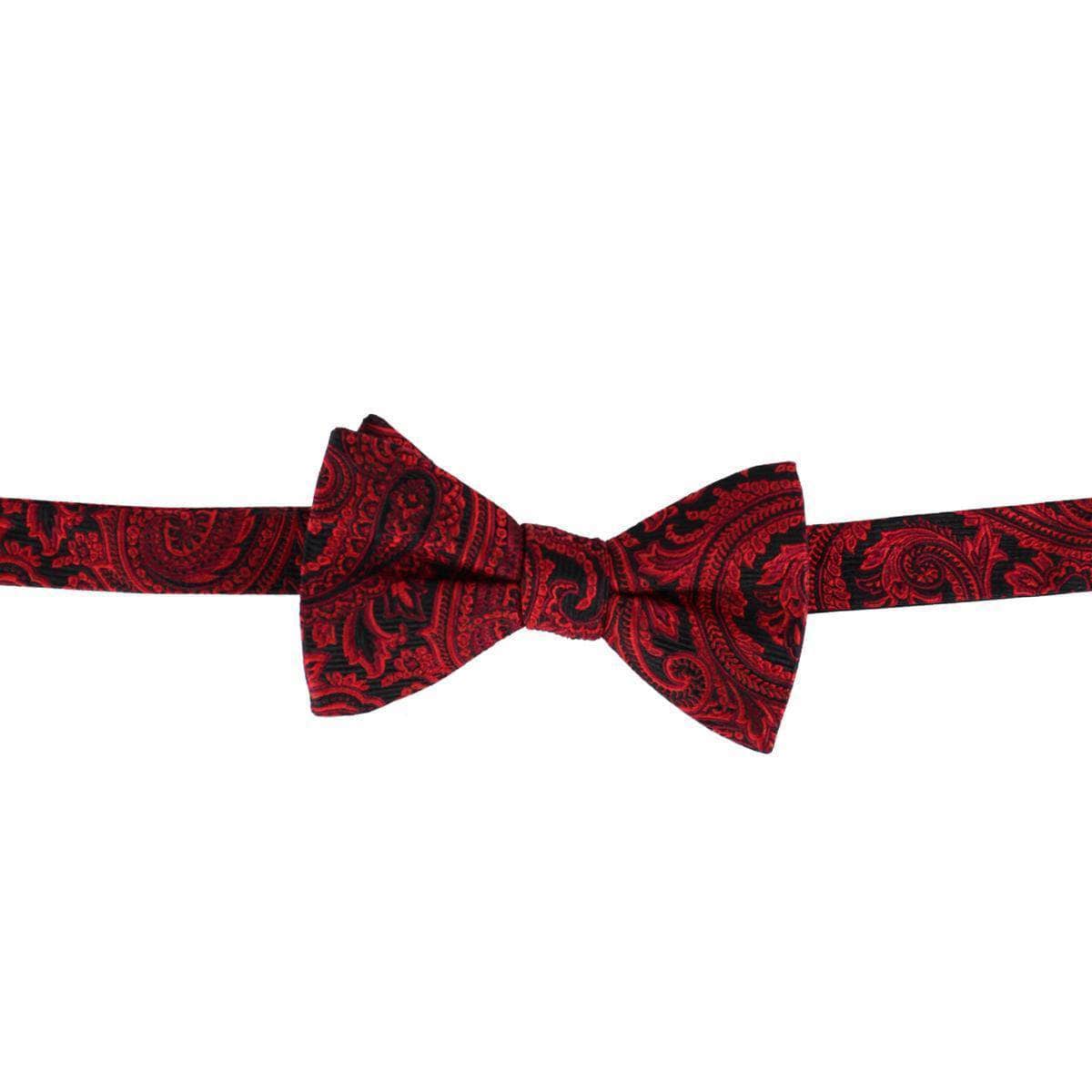 Sobee Paisley Silk Bow Tie - Red