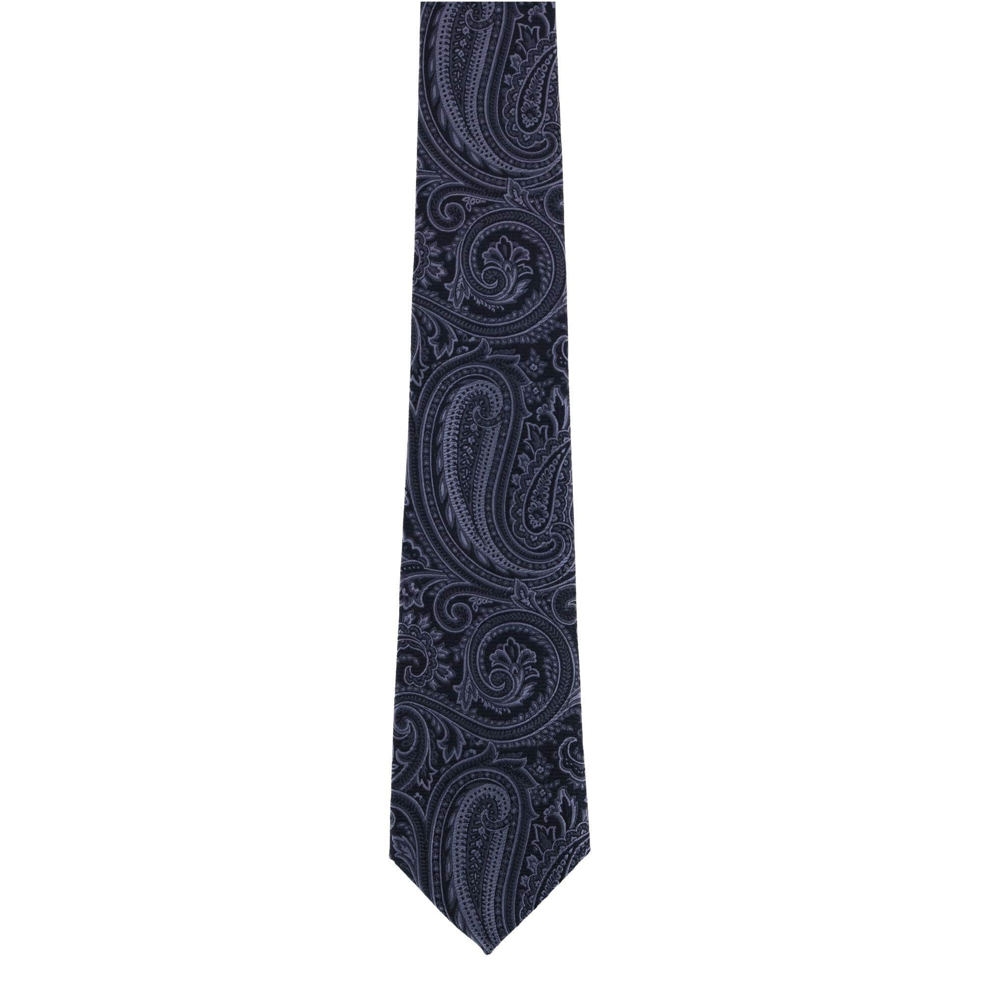 Sobee Paisley Silk Necktie - Black