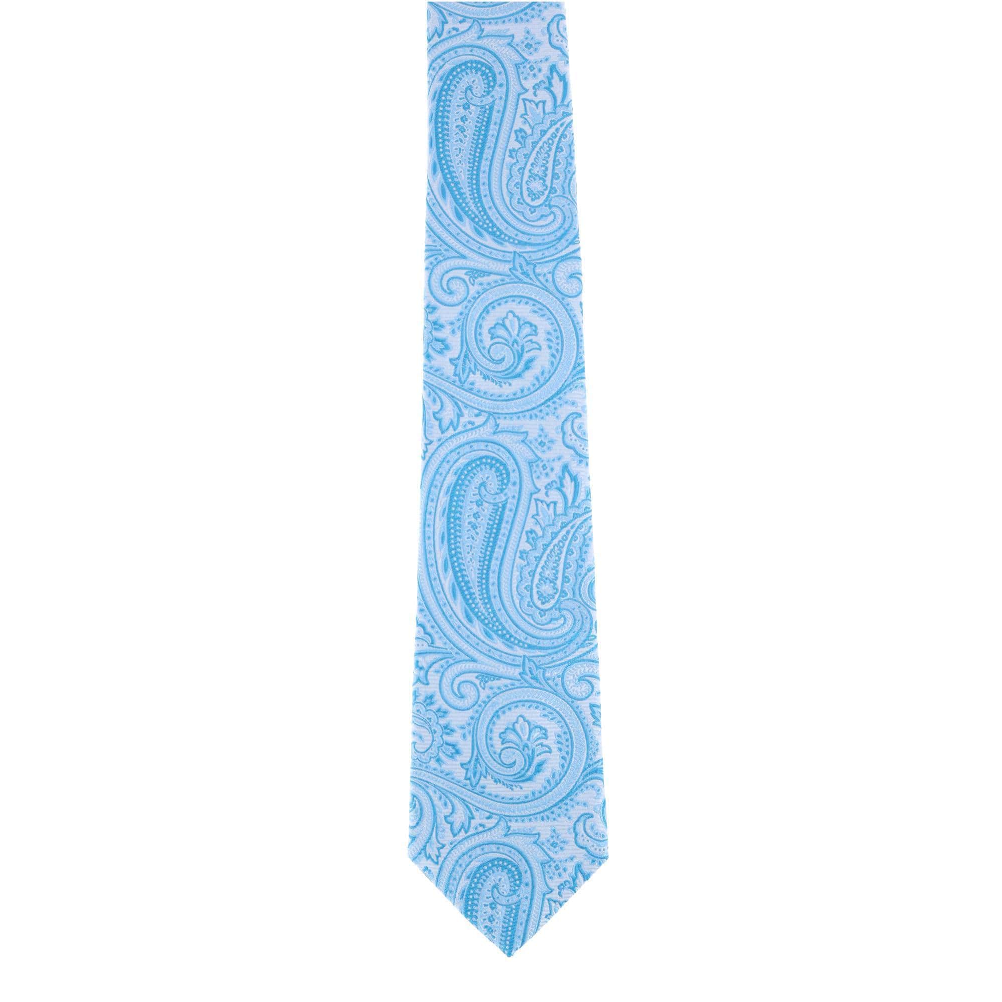 Sobee Paisley Silk Necktie - Light Blue