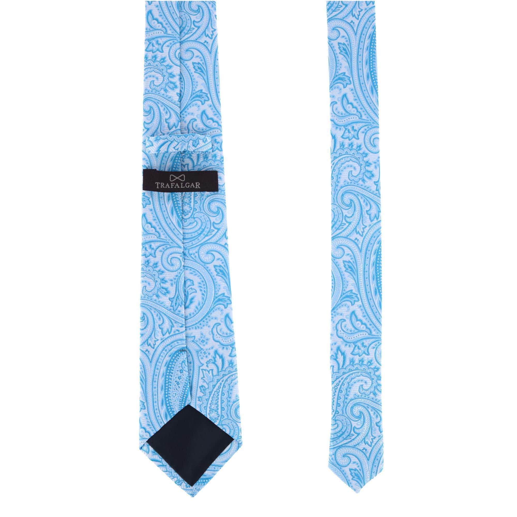 Sobee Paisley Silk Necktie - Light Blue