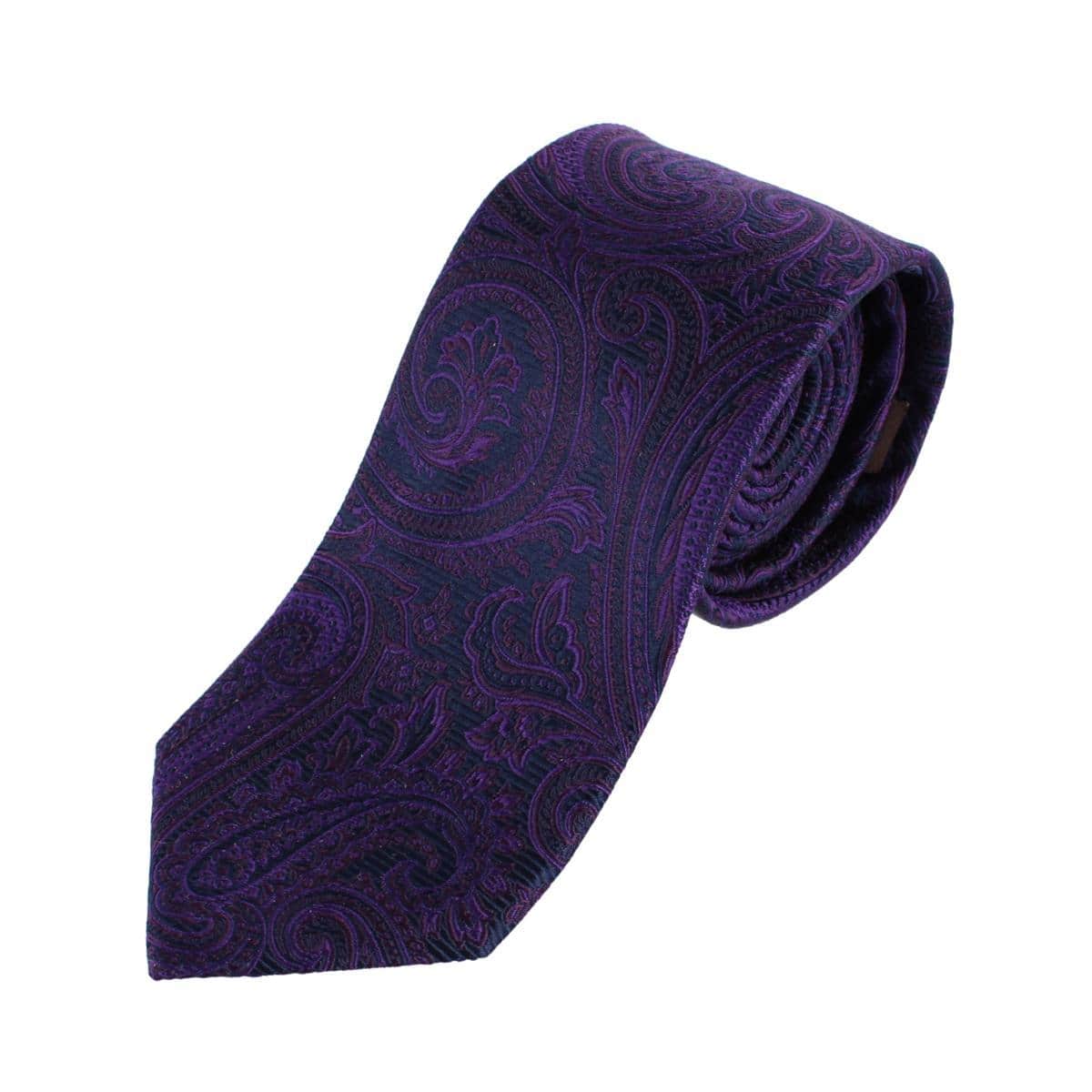 Sobee Paisley Silk Necktie - Purple
