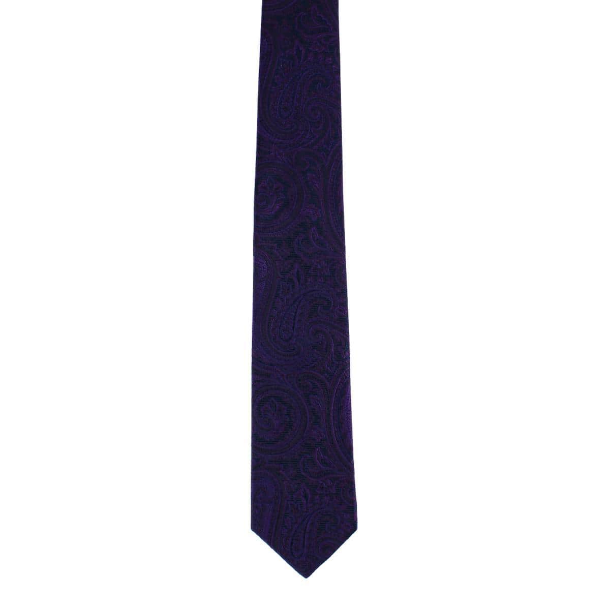 Sobee Paisley Silk Necktie - Purple