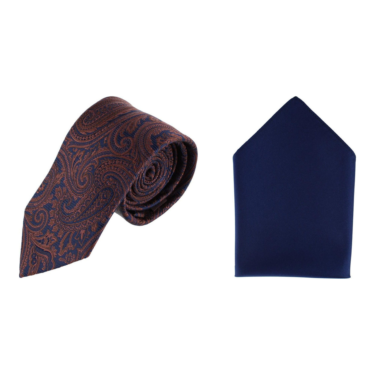 Sobee Paisley Silk Necktie & Gatsby Pocket Square Bundle