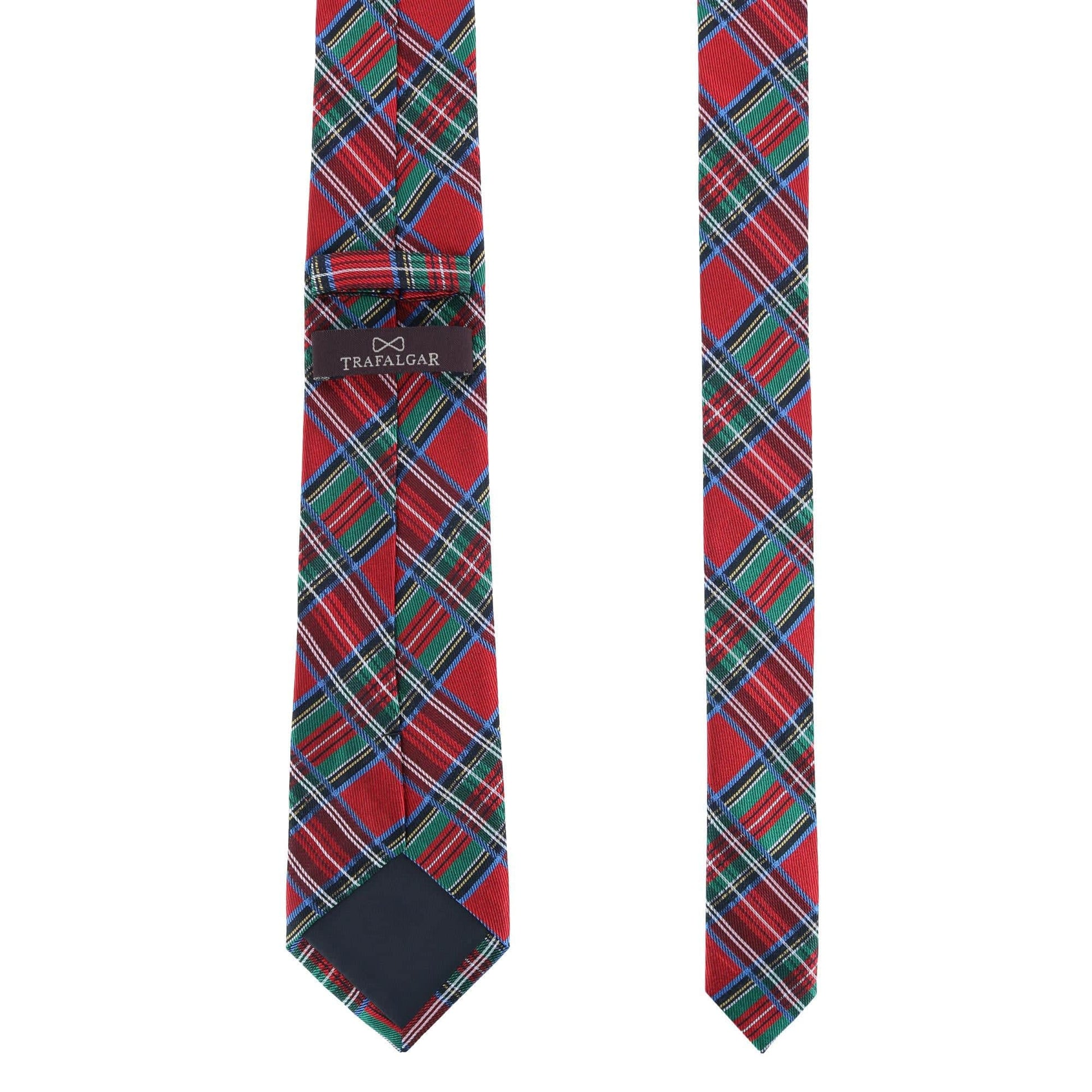 Nicholas Tartan Plaid Silk Necktie - Red Tartan Plaid