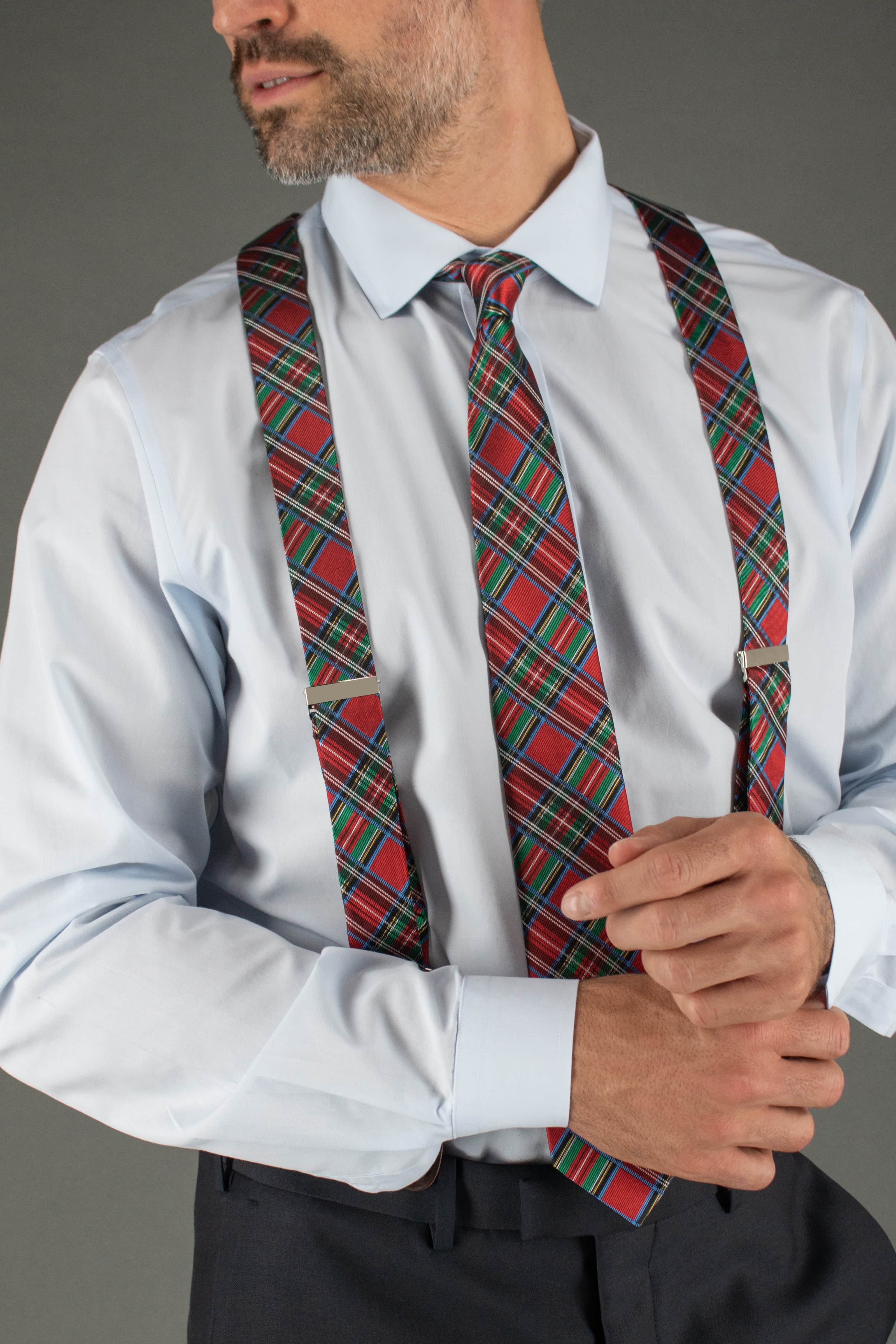 Nicholas Tartan Plaid Silk Necktie - Red Tartan Plaid