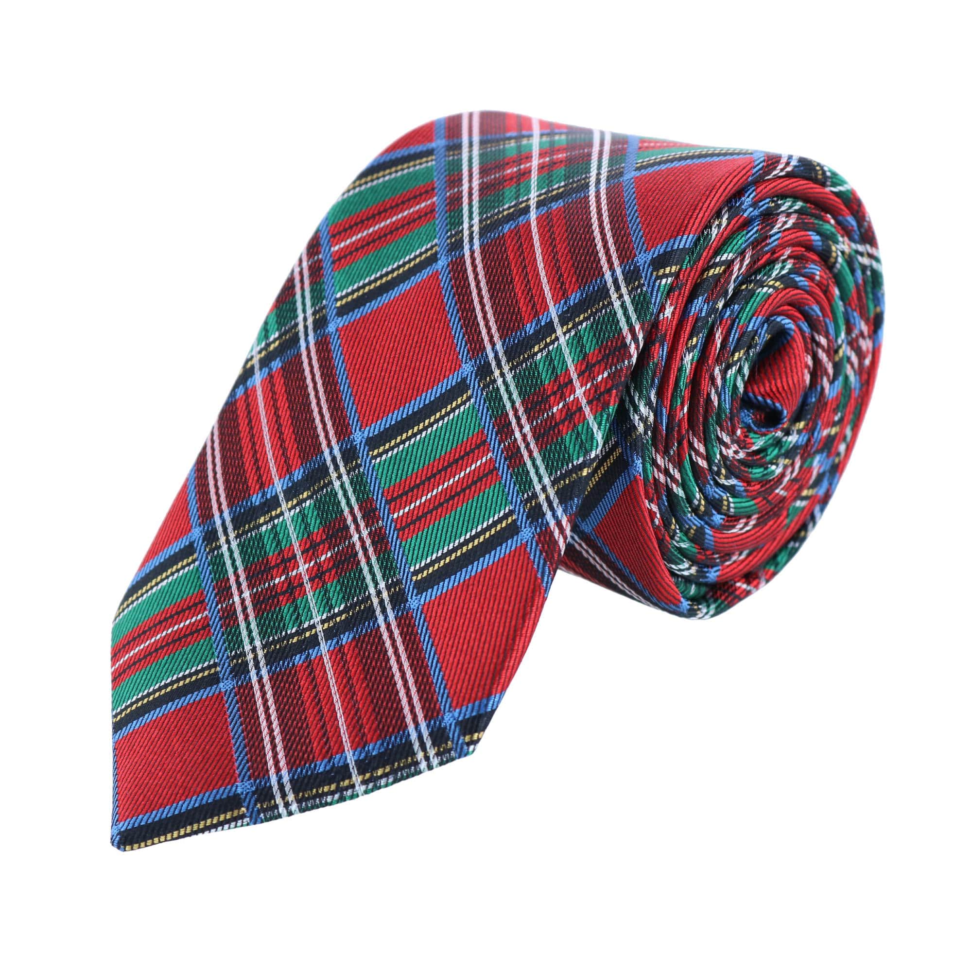 Nicholas Tartan Plaid Silk Necktie and Pocket Square Bundle - Multi