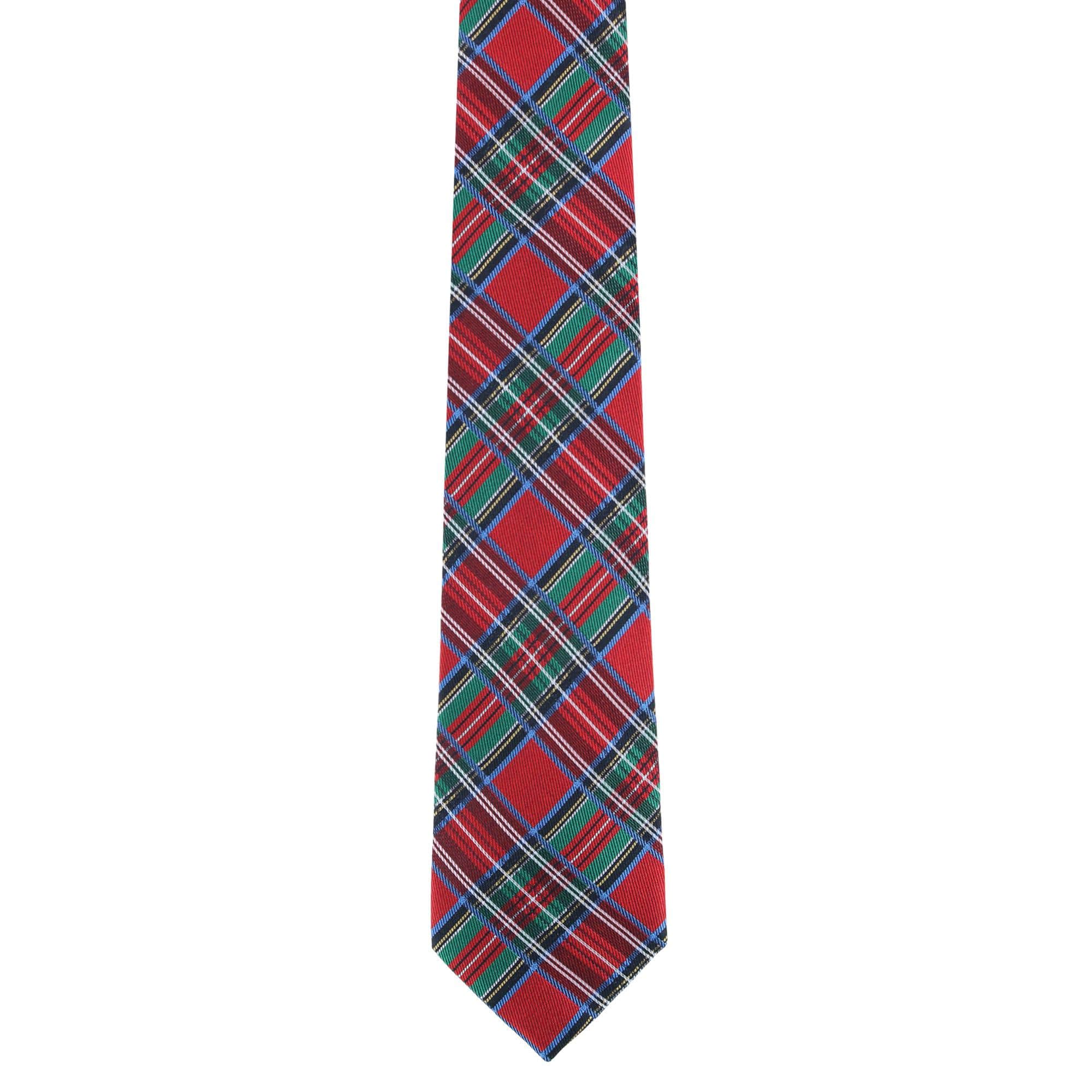 Nicholas Tartan Plaid Silk Necktie and Pocket Square Bundle - Multi