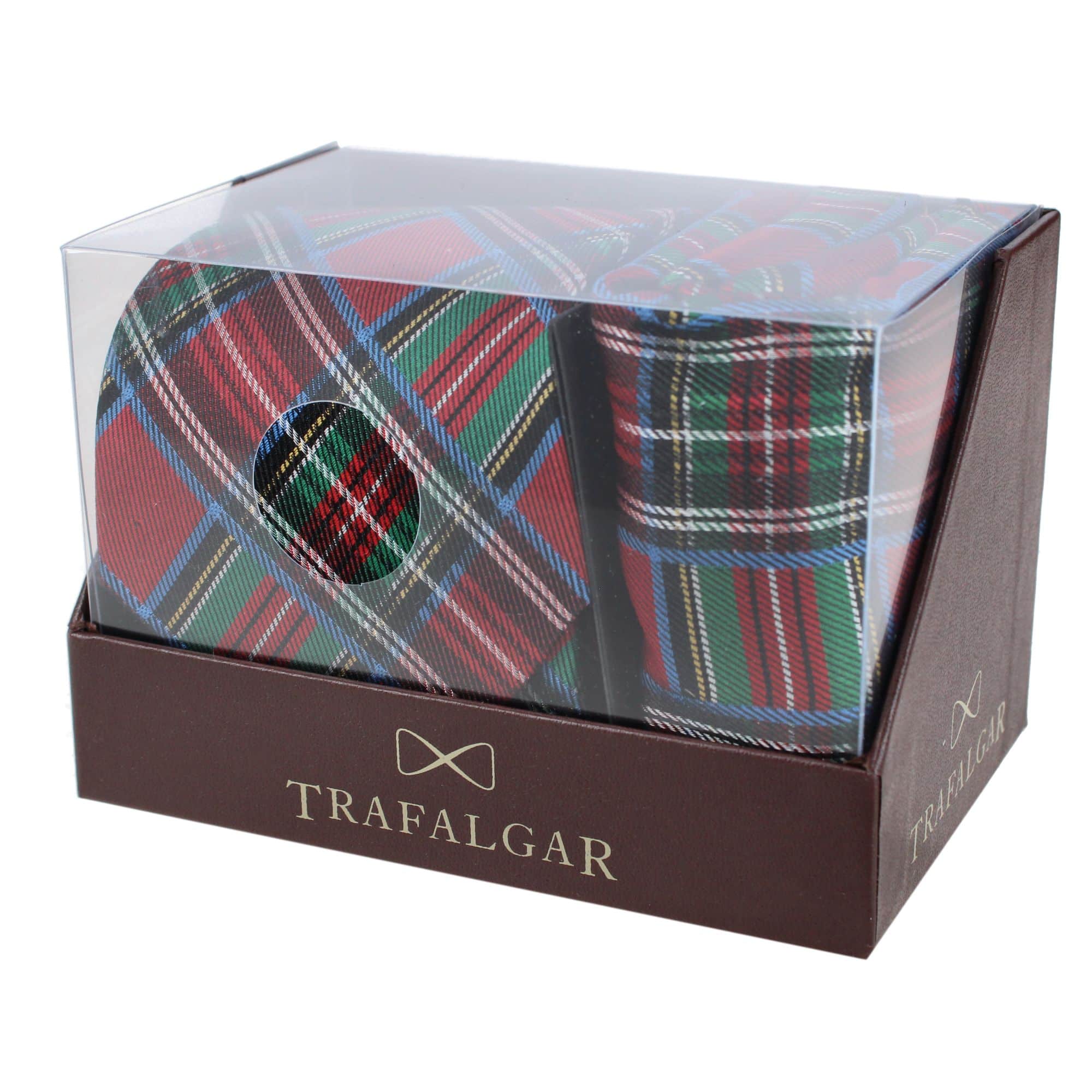 Nicholas Tartan Plaid Silk Necktie and Pocket Square Bundle - Multi