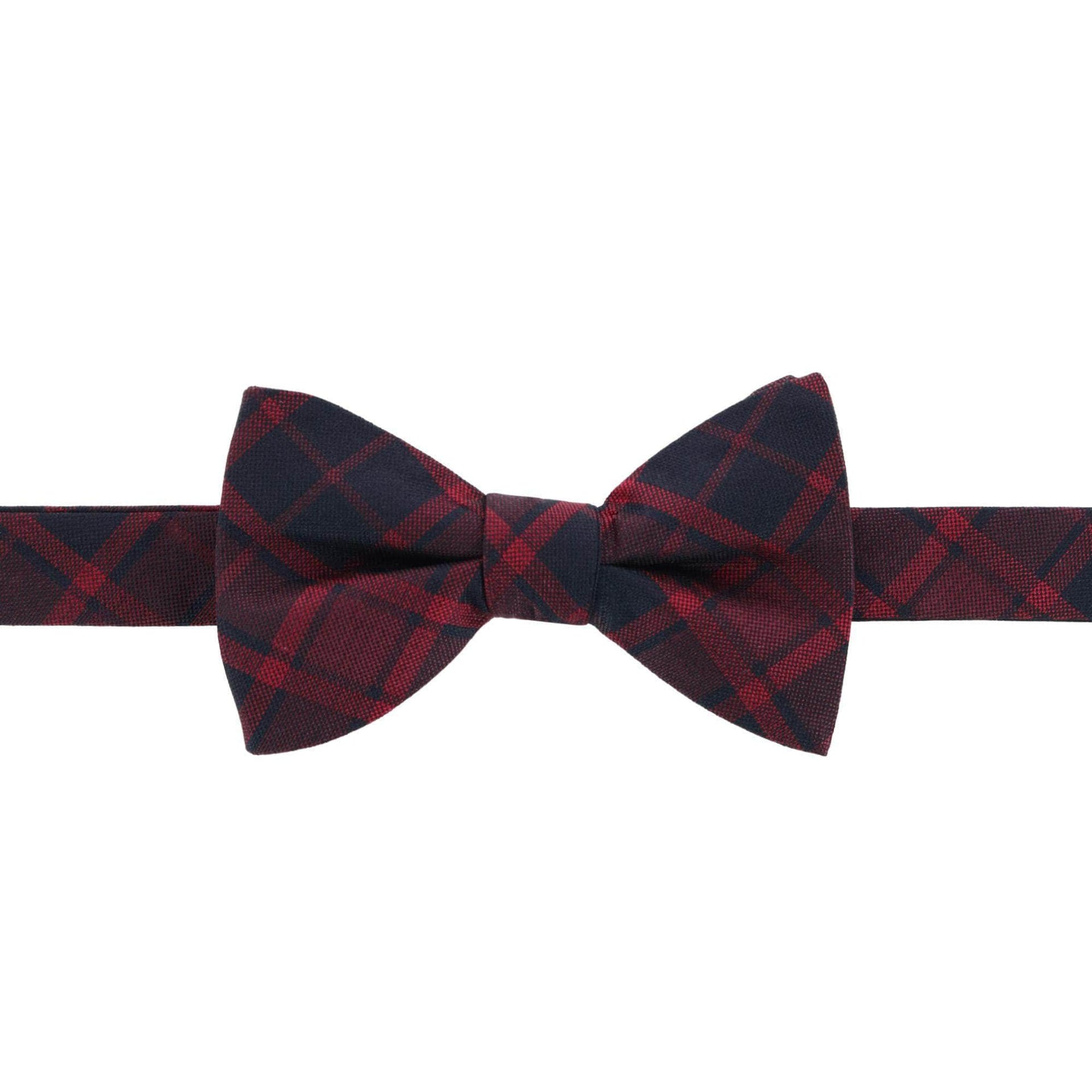Kincade Red Blackwatch Plaid Silk Bow Tie