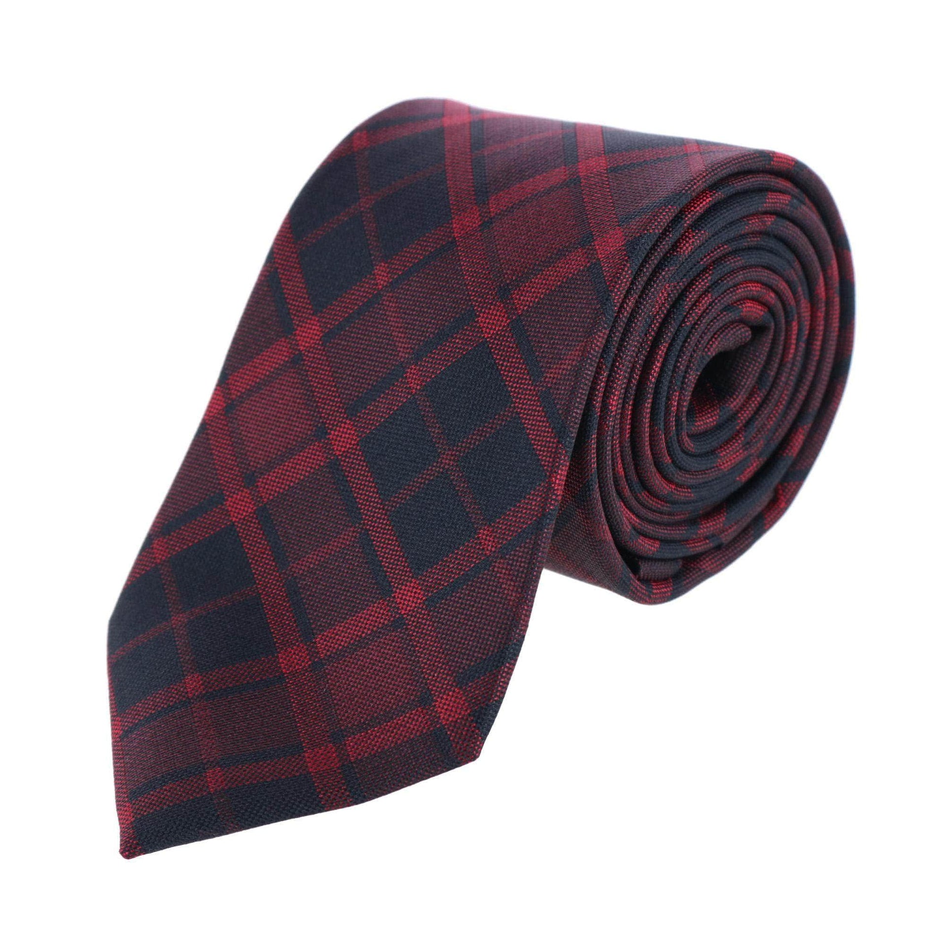 Kincade Red Blackwatch Plaid Silk Necktie