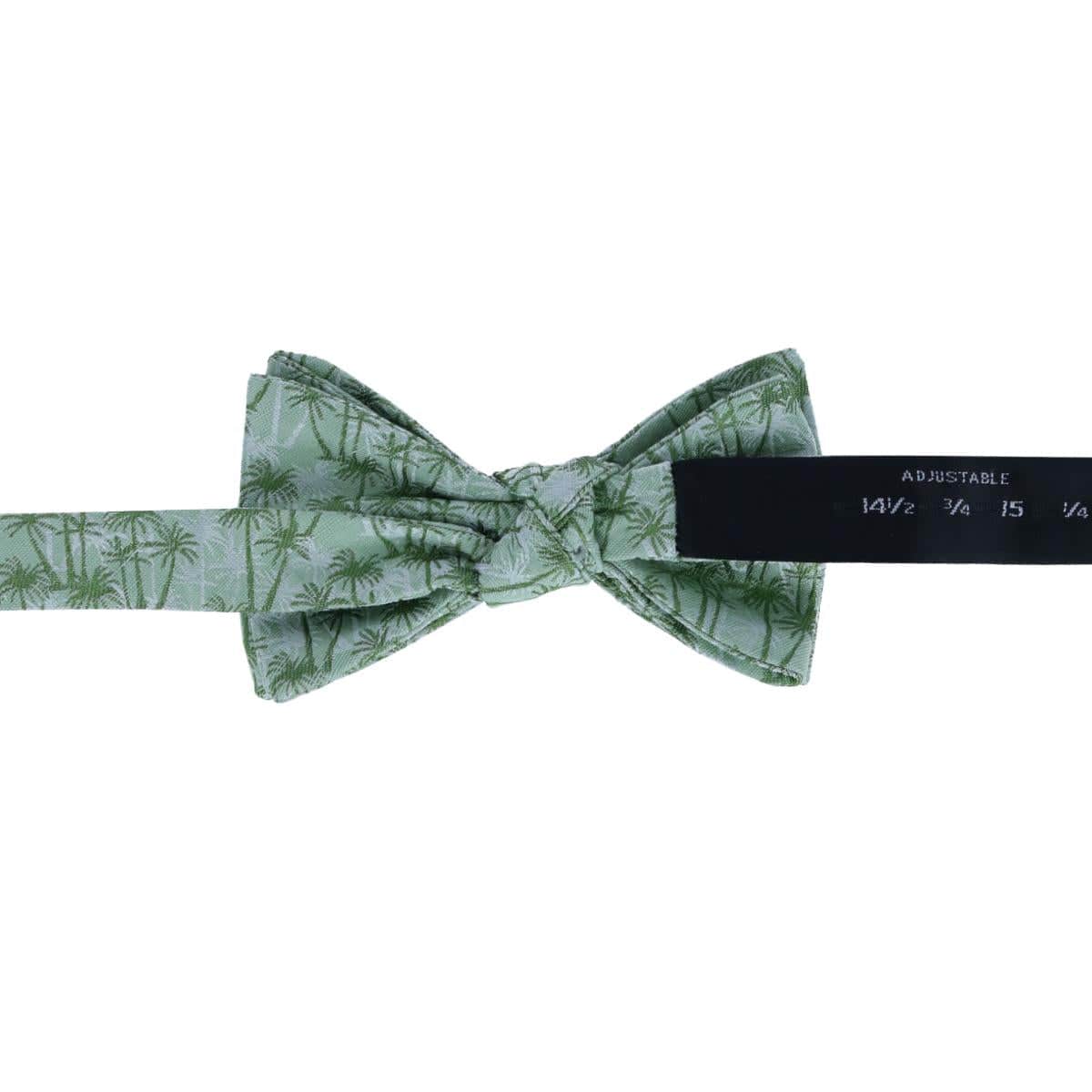 Nohea Palm Tree Linen Blend Novelty Bow Tie - Green