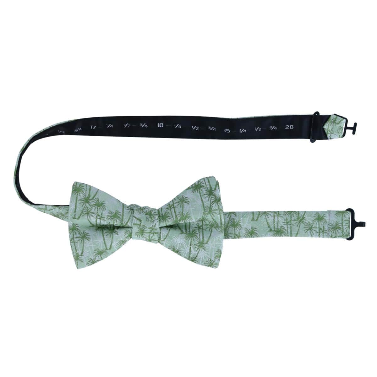 Nohea Palm Tree Linen Blend Novelty Bow Tie - Green