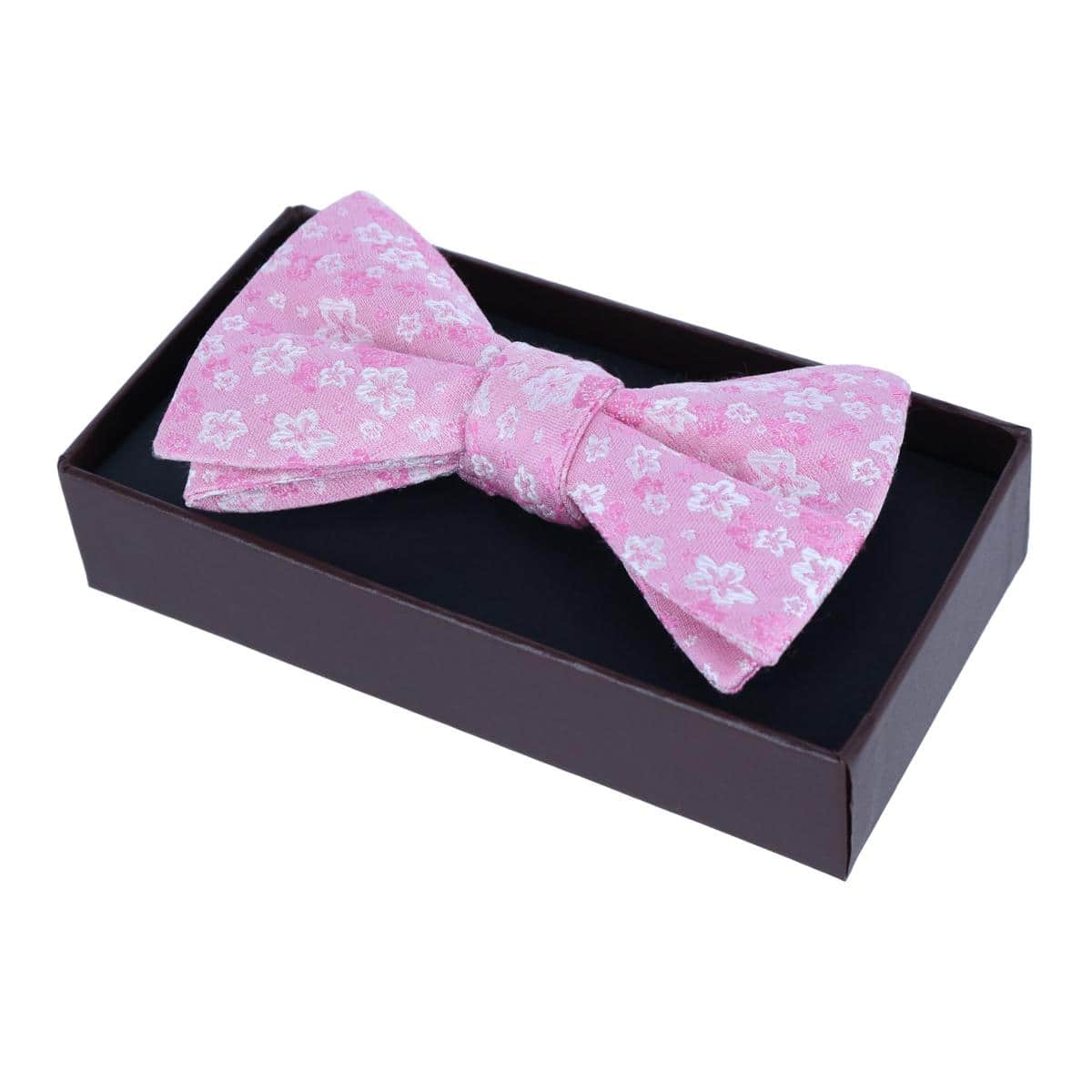 Hanami Cherry Blossom Burst Linen Blend Novelty Bowtie - Pink