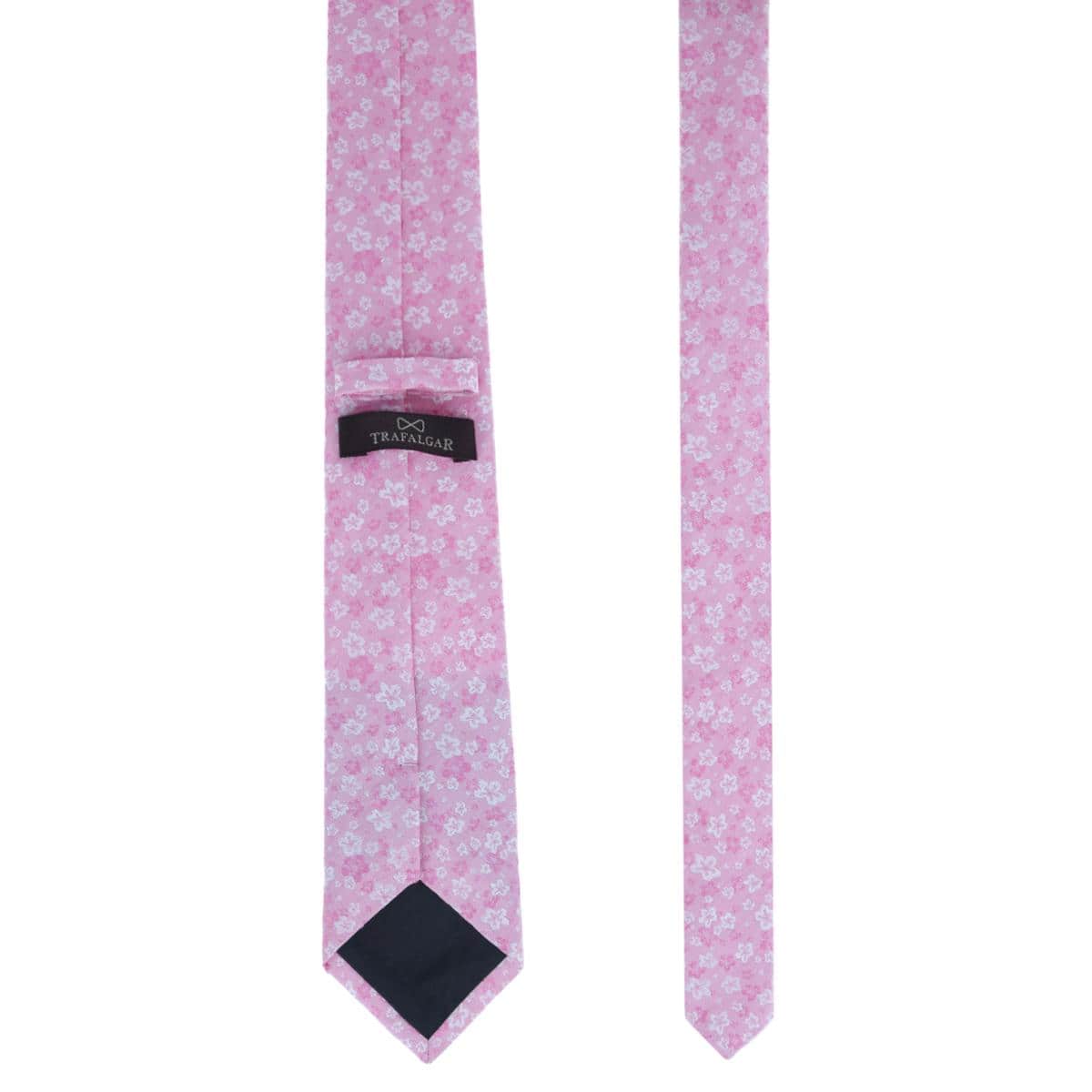 Hanami Cherry Blossom Burst Linen Blend Novelty Necktie - Pink
