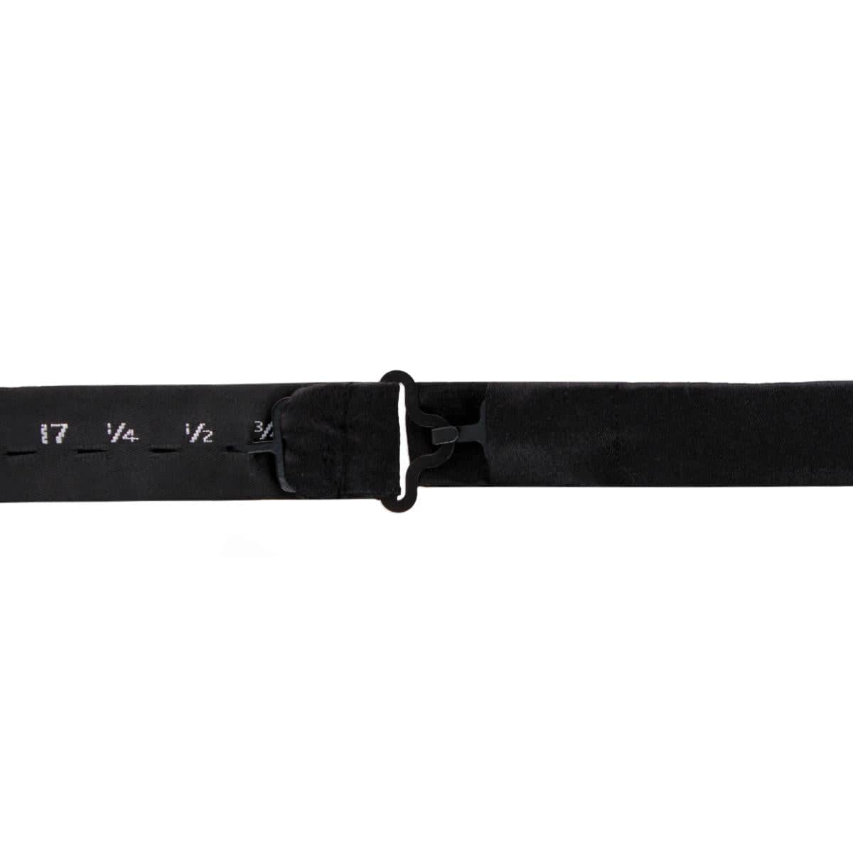 Poirot Velvet Solid Colored Bow Tie - Black