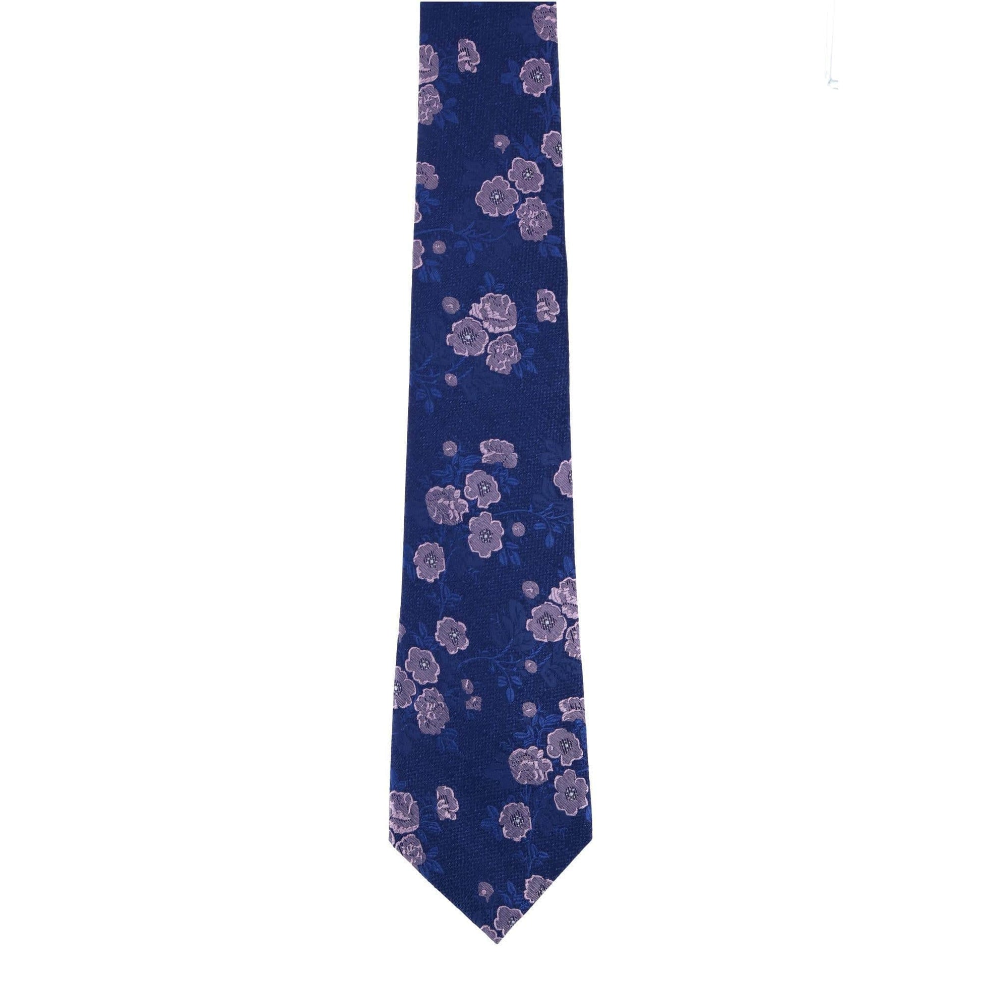 Big & Tall Florian Silk Novelty Necktie - Blue and Pink