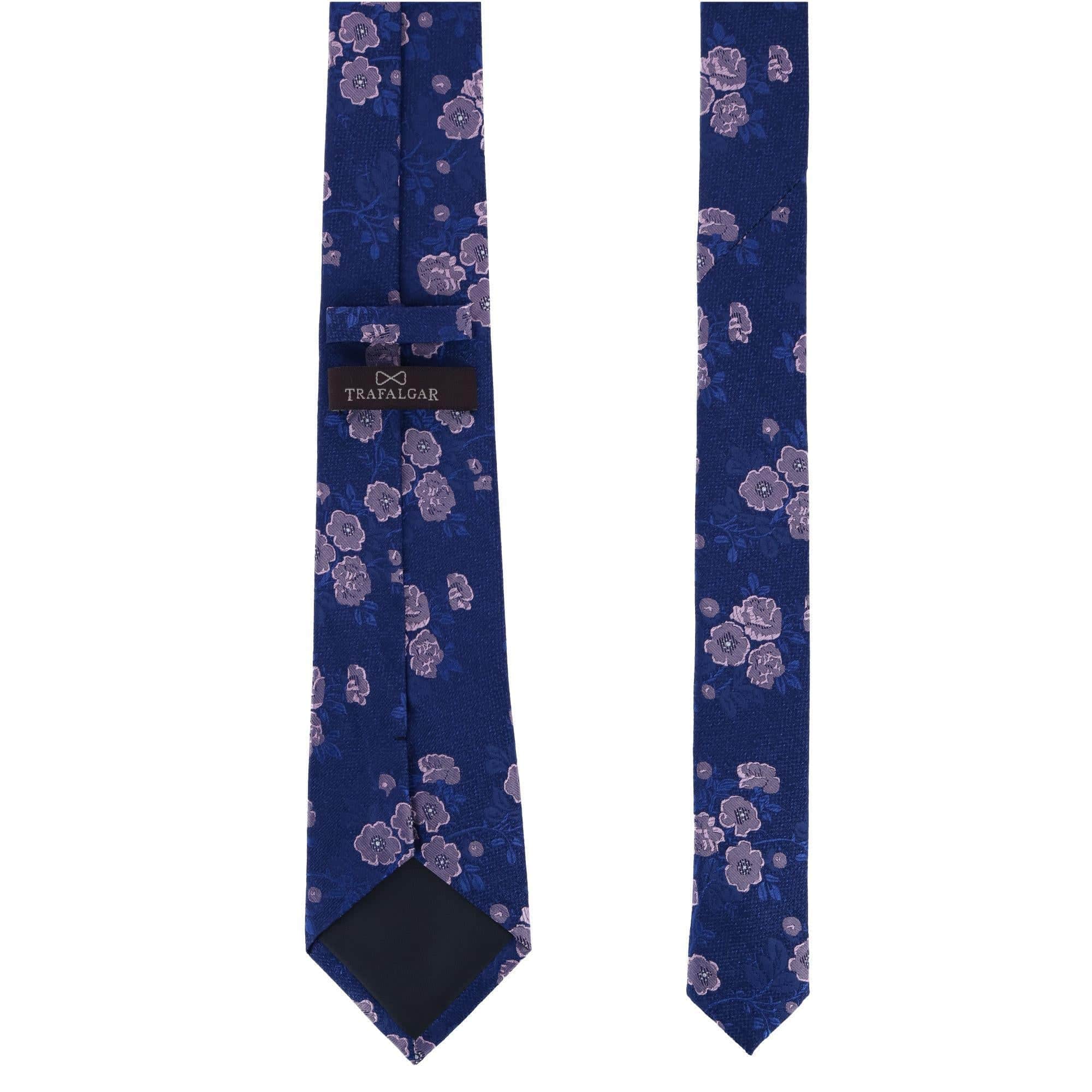 Big & Tall Florian Silk Novelty Necktie - Blue and Pink
