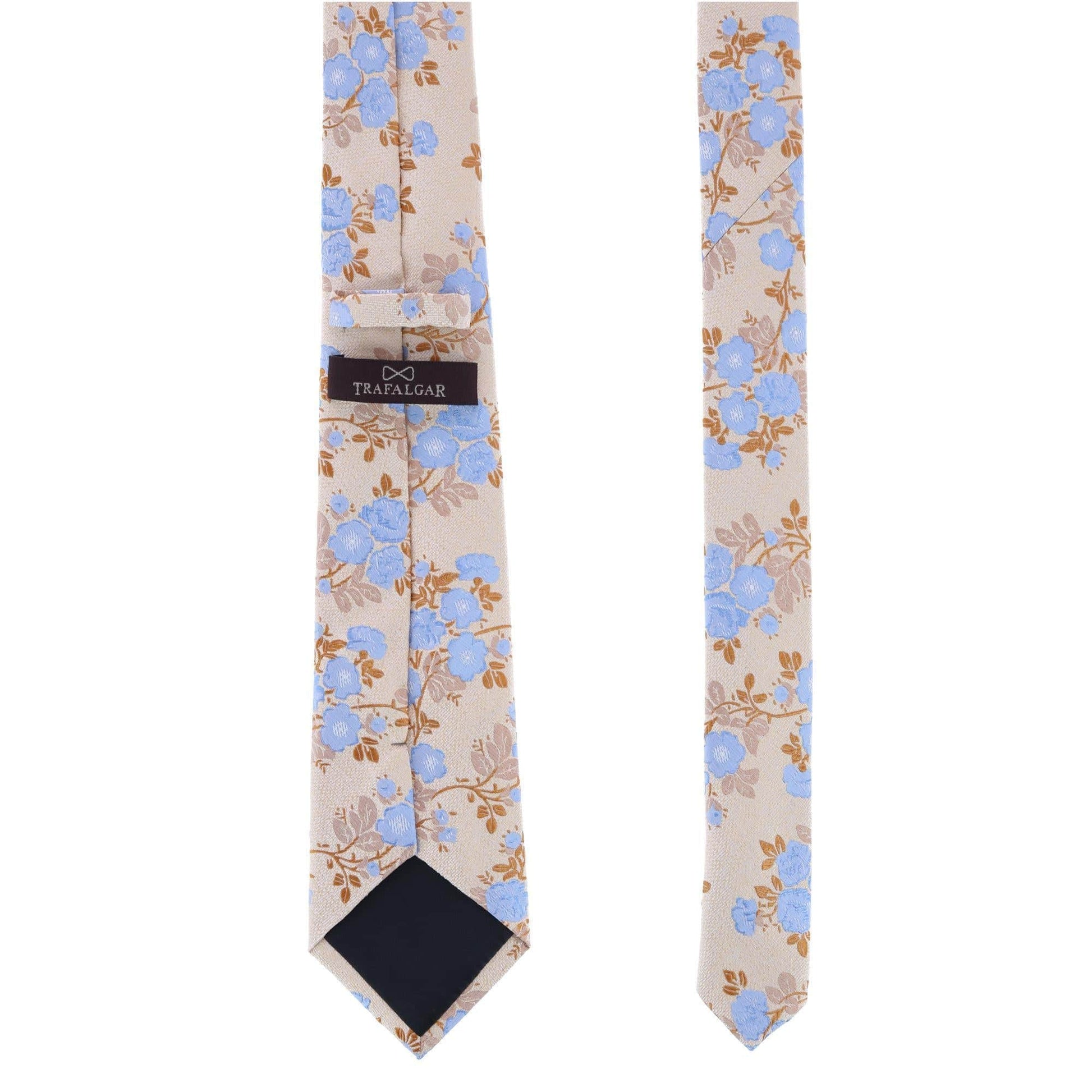 Big & Tall Florian Silk Novelty Necktie - Yellow and Light Blue