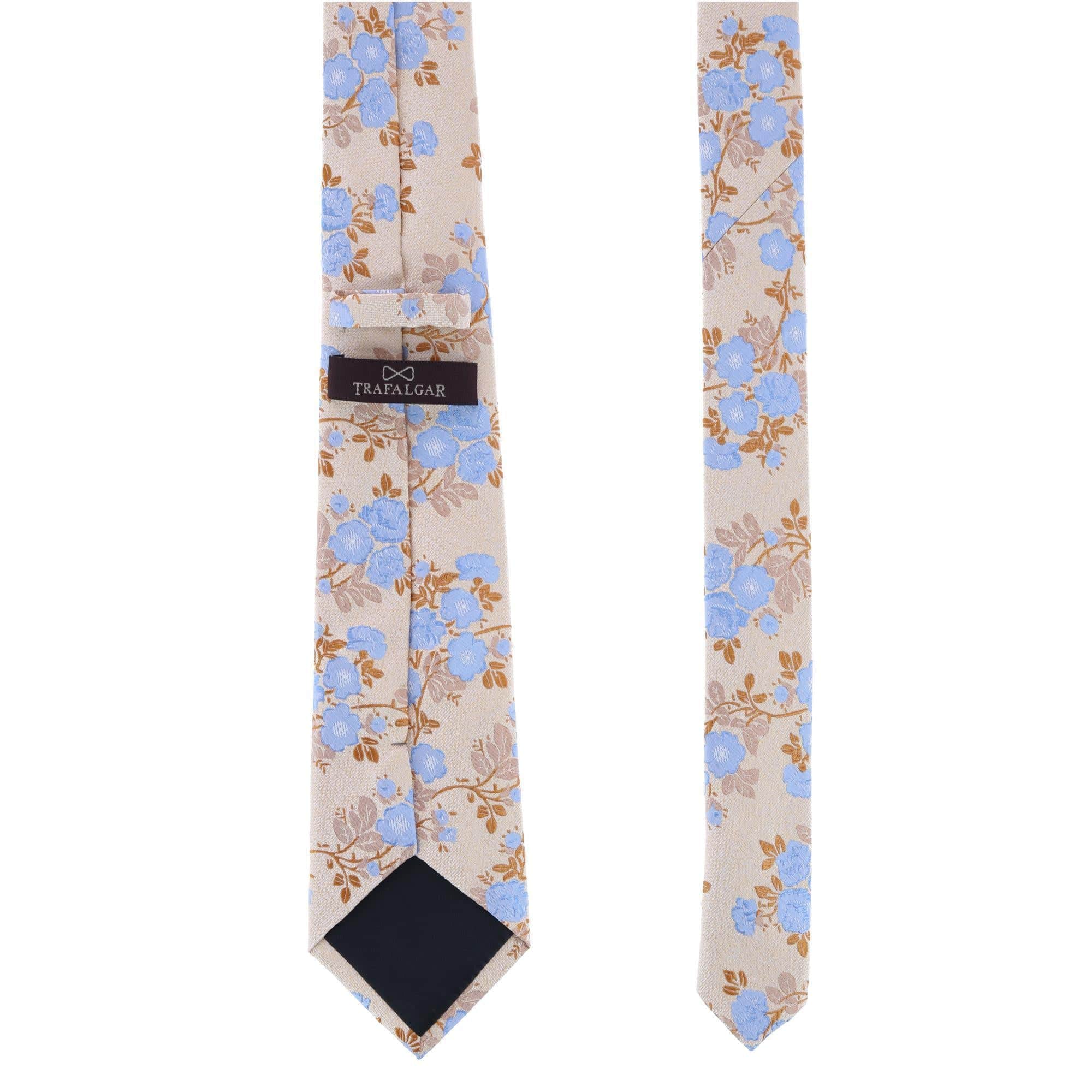 Big & Tall Florian Silk Novelty Necktie - Yellow and Light Blue