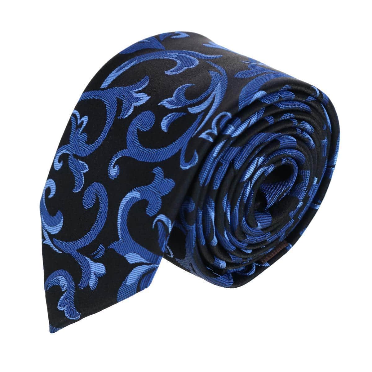 Big & Tall Christian the Romantic Brocade Silk Necktie - Royal Blue