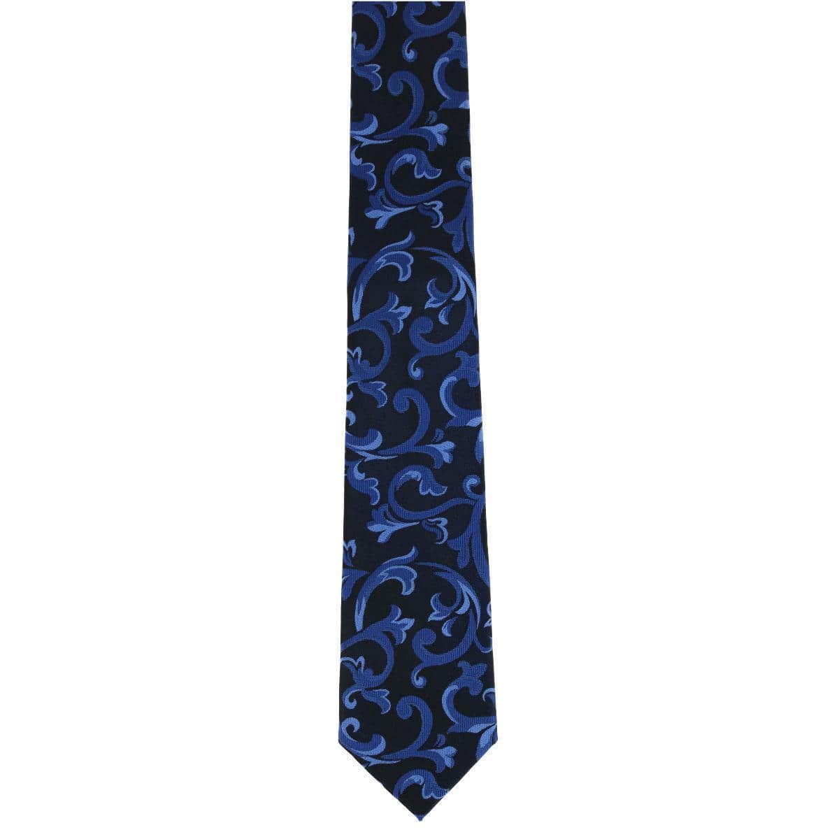 Big & Tall Christian the Romantic Brocade Silk Necktie - Royal Blue