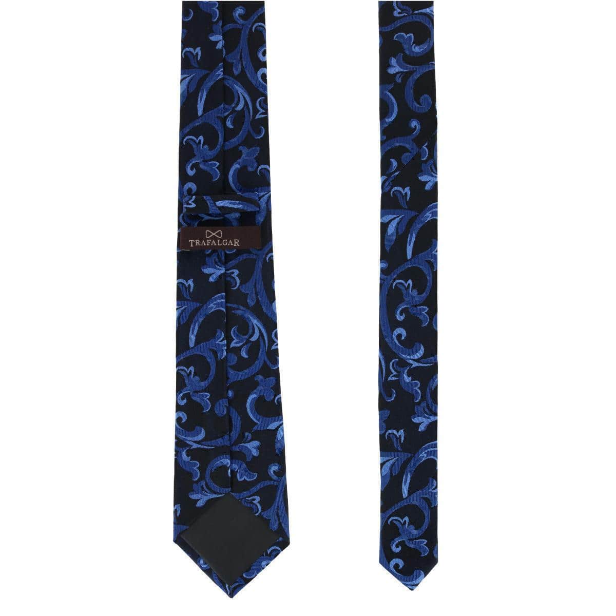Big & Tall Christian the Romantic Brocade Silk Necktie - Royal Blue