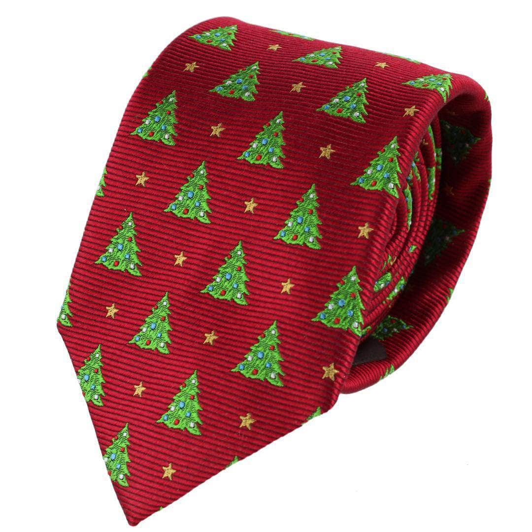 Big and Tall Oh Christmas Tree Novelty Silk Necktie