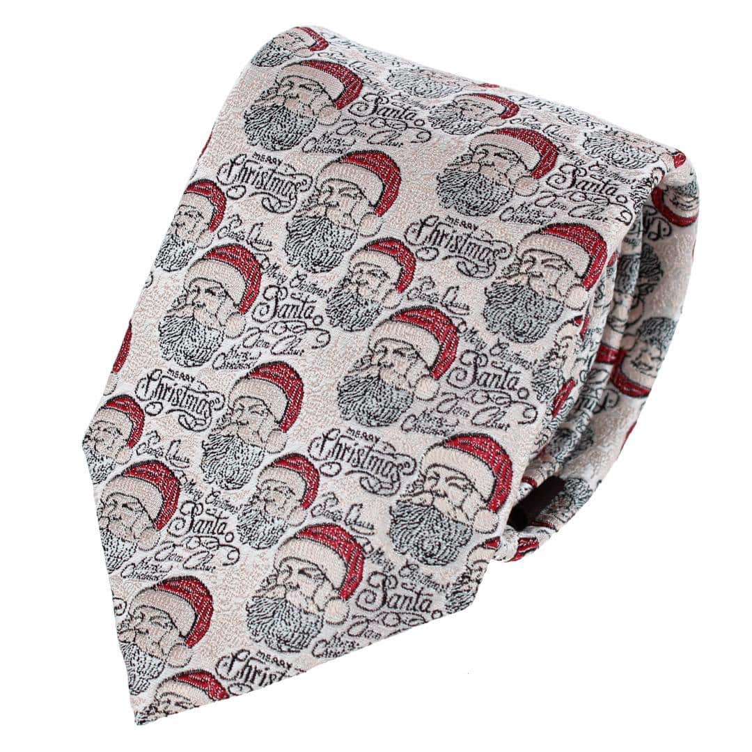 Big and Tall Santa Claus Is Watching Silk Novelty Necktie