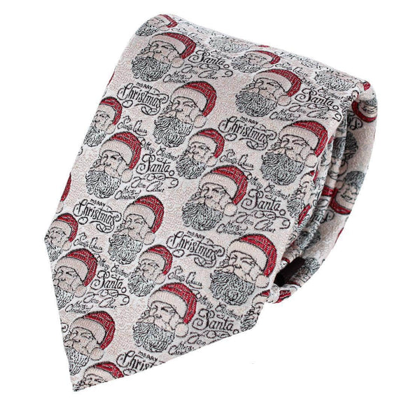 Big and Tall Santa Claus Is Watching Silk Novelty Necktie