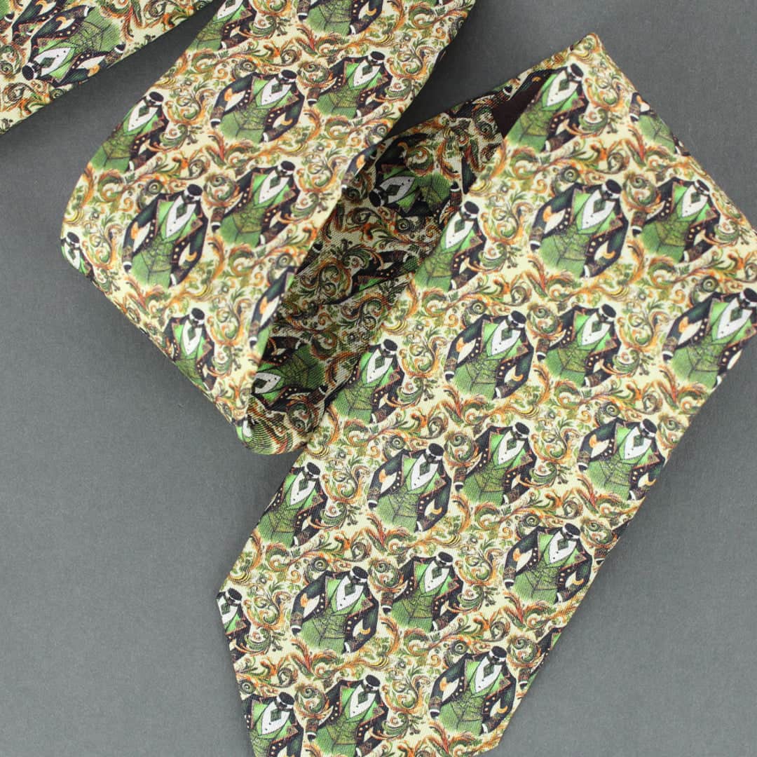 Big and Tall Shall We Dance Silk Novelty Neck Tie - Green