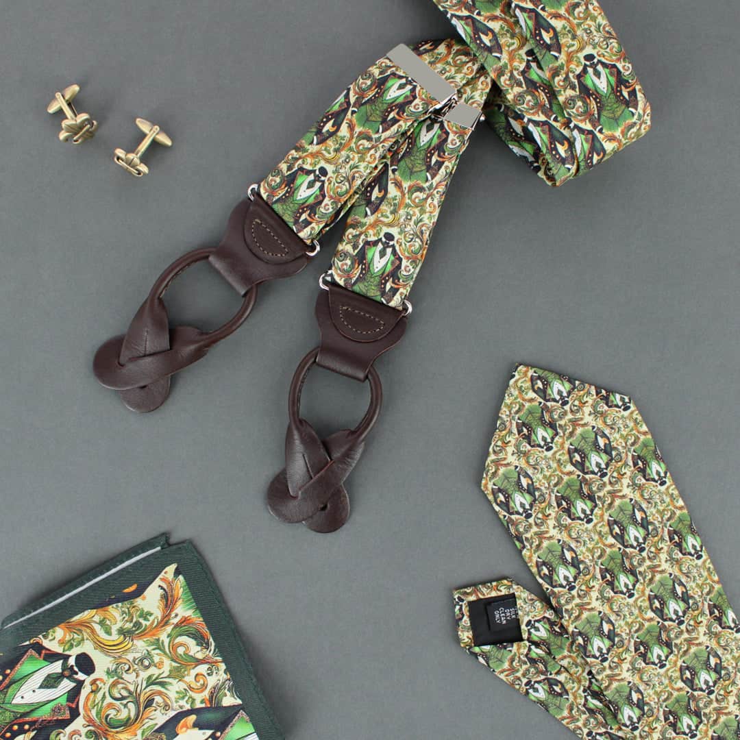 Big and Tall Shall We Dance Silk Novelty Neck Tie - Green