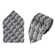 Big & Tall Ambrose Dapper Night Silk Novelty Silk Necktie and Pocket Square