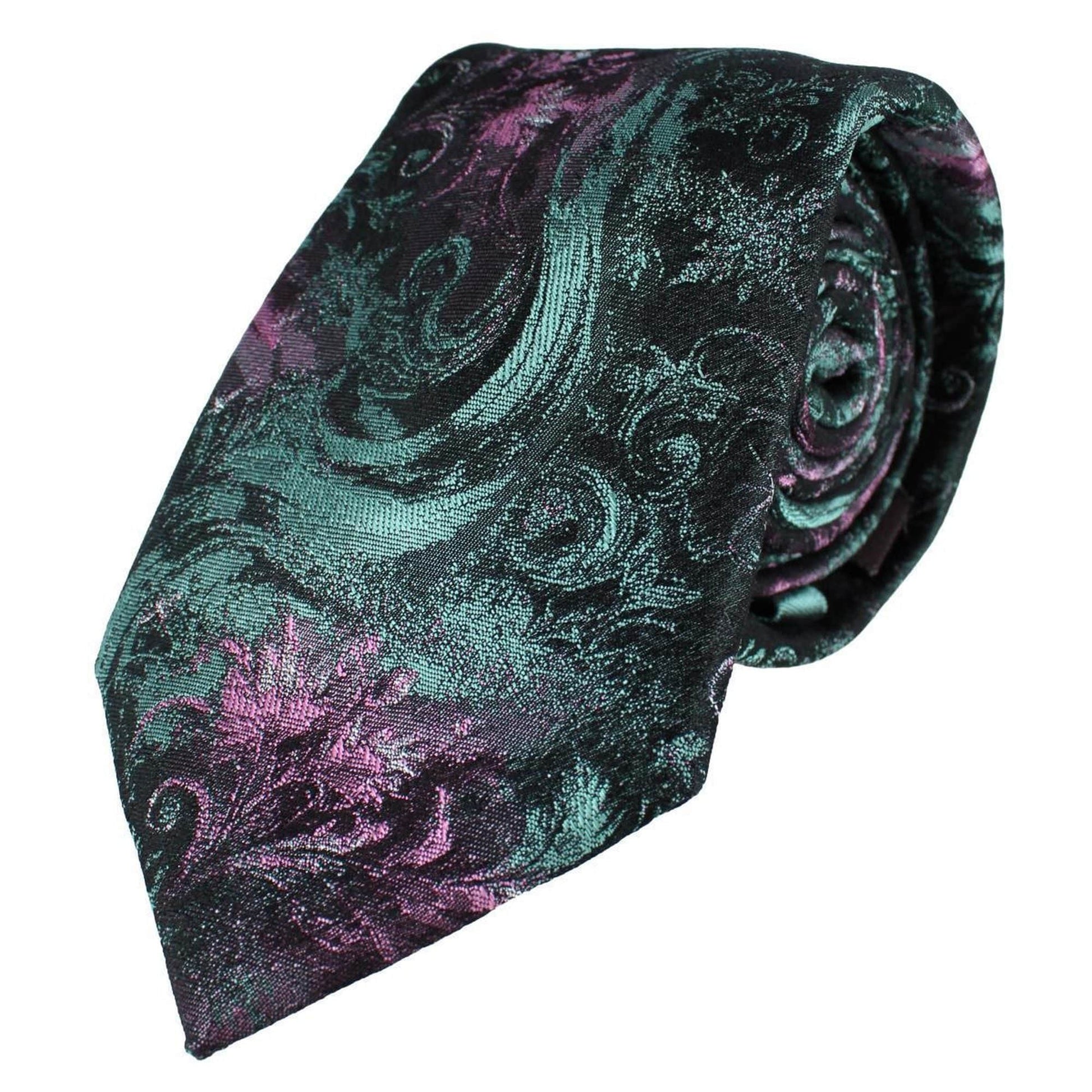 Big and Tall Arcane Storm Silk Tie & Pocket Square Bundle - Multiple