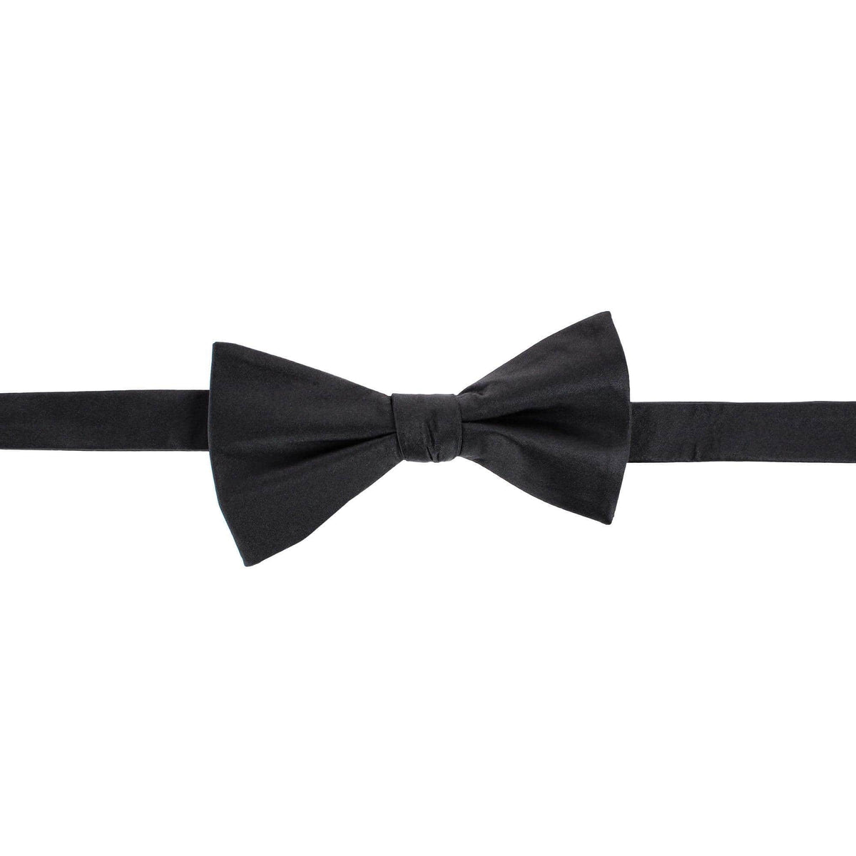 Big & Tall Sutton Solid Color Silk Bow Tie - Black