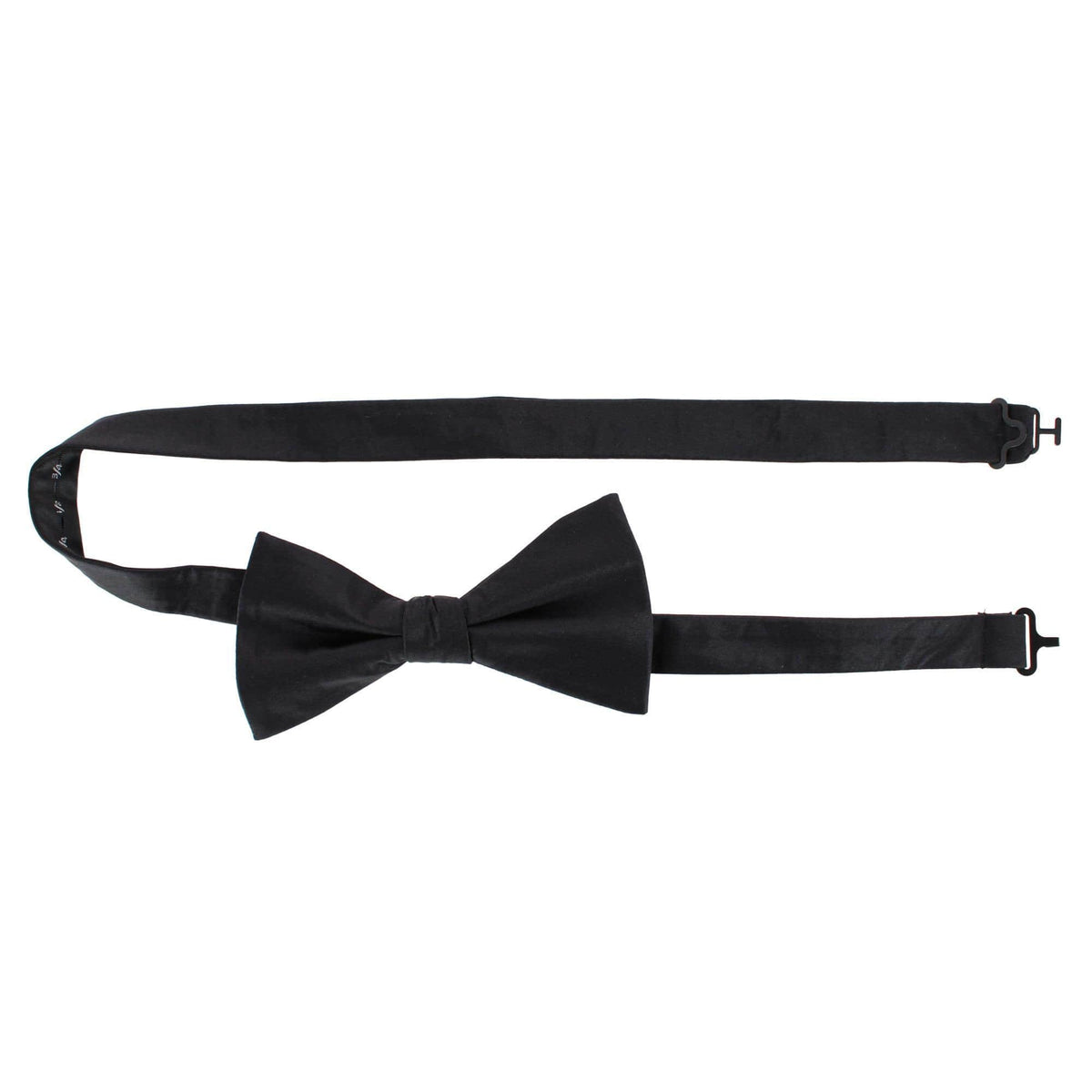 Big & Tall Sutton Solid Color Silk Bow Tie - Black