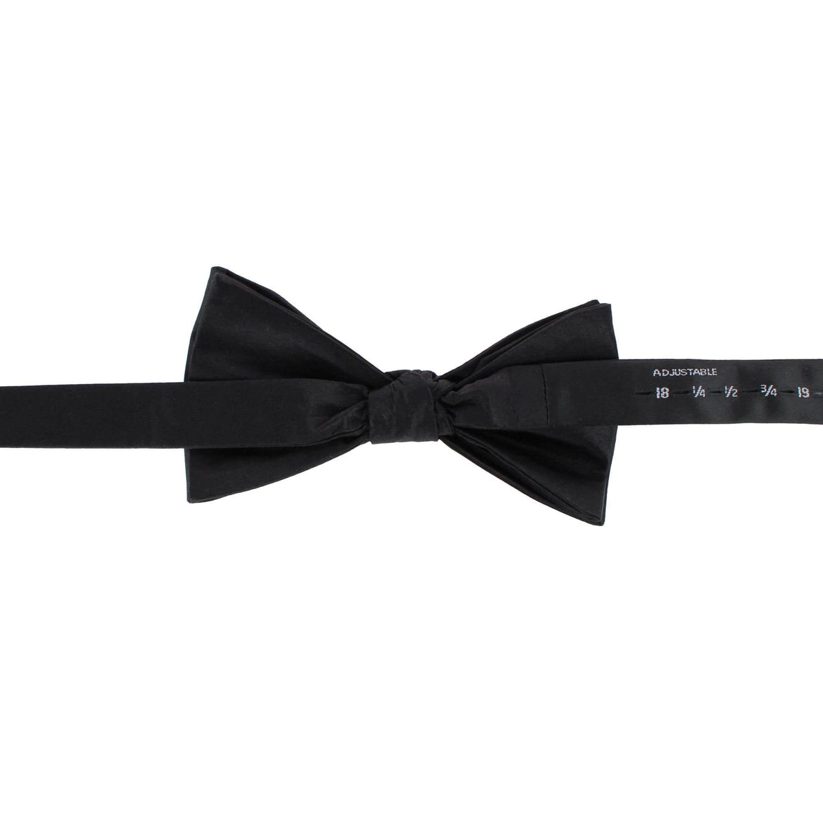 Big & Tall Sutton Solid Color Silk Bow Tie - Black