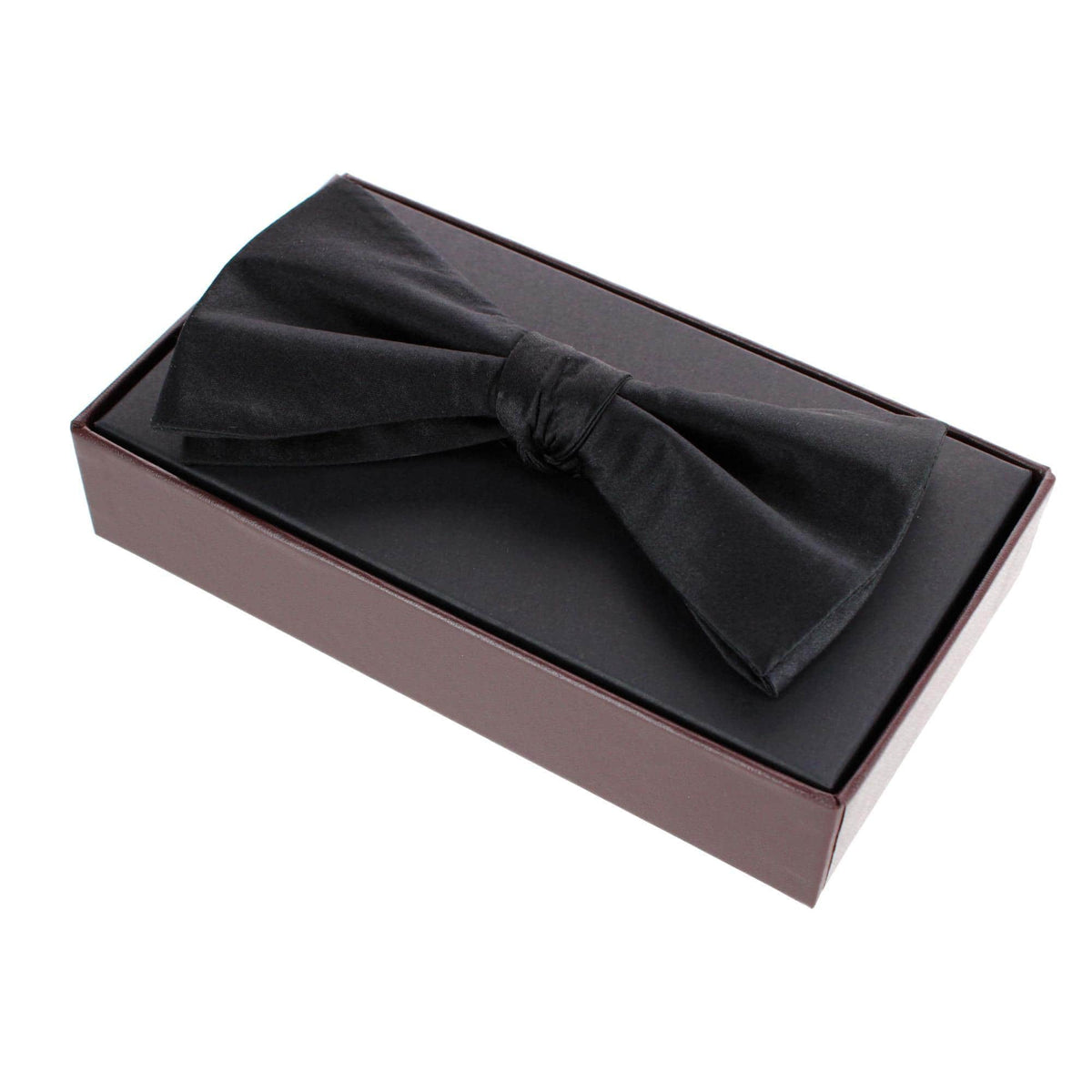 Big & Tall Sutton Solid Color Silk Bow Tie - Black