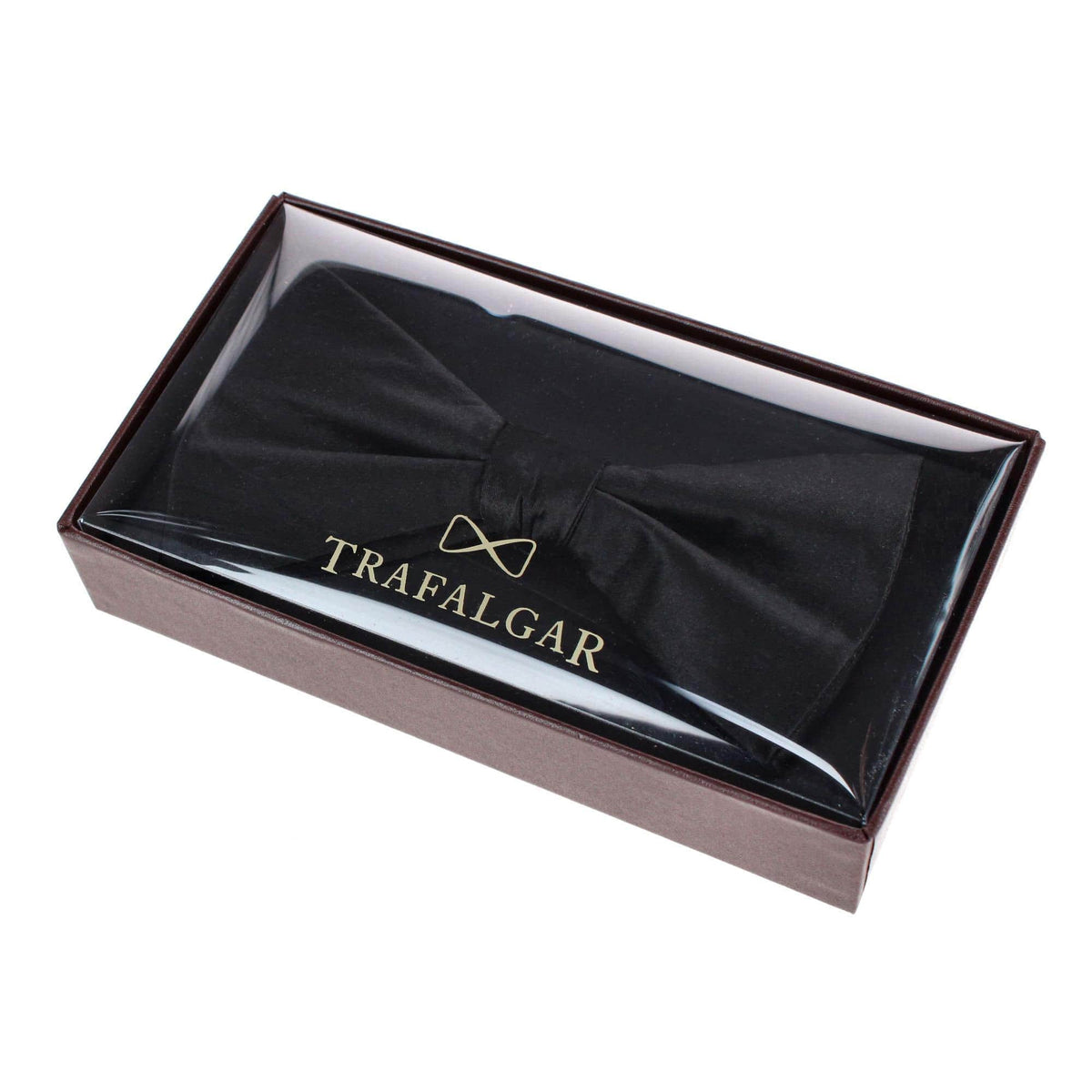 Big & Tall Sutton Solid Color Silk Bow Tie - Black