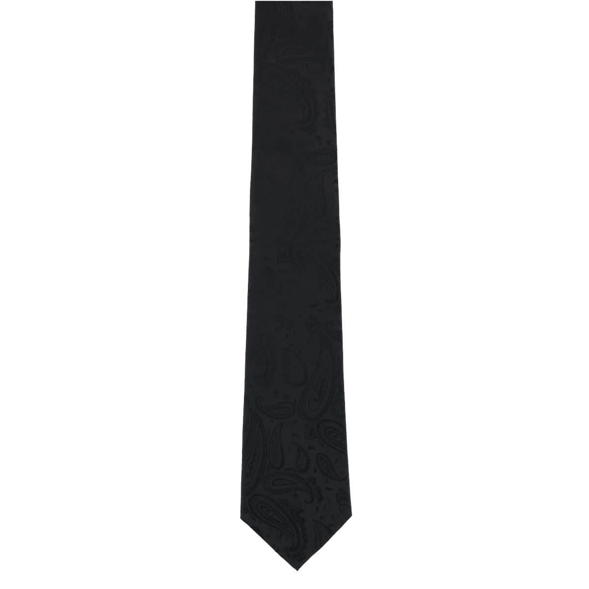 Big and Tall Banbury Tone on Tone Paisley Silk Necktie - Black