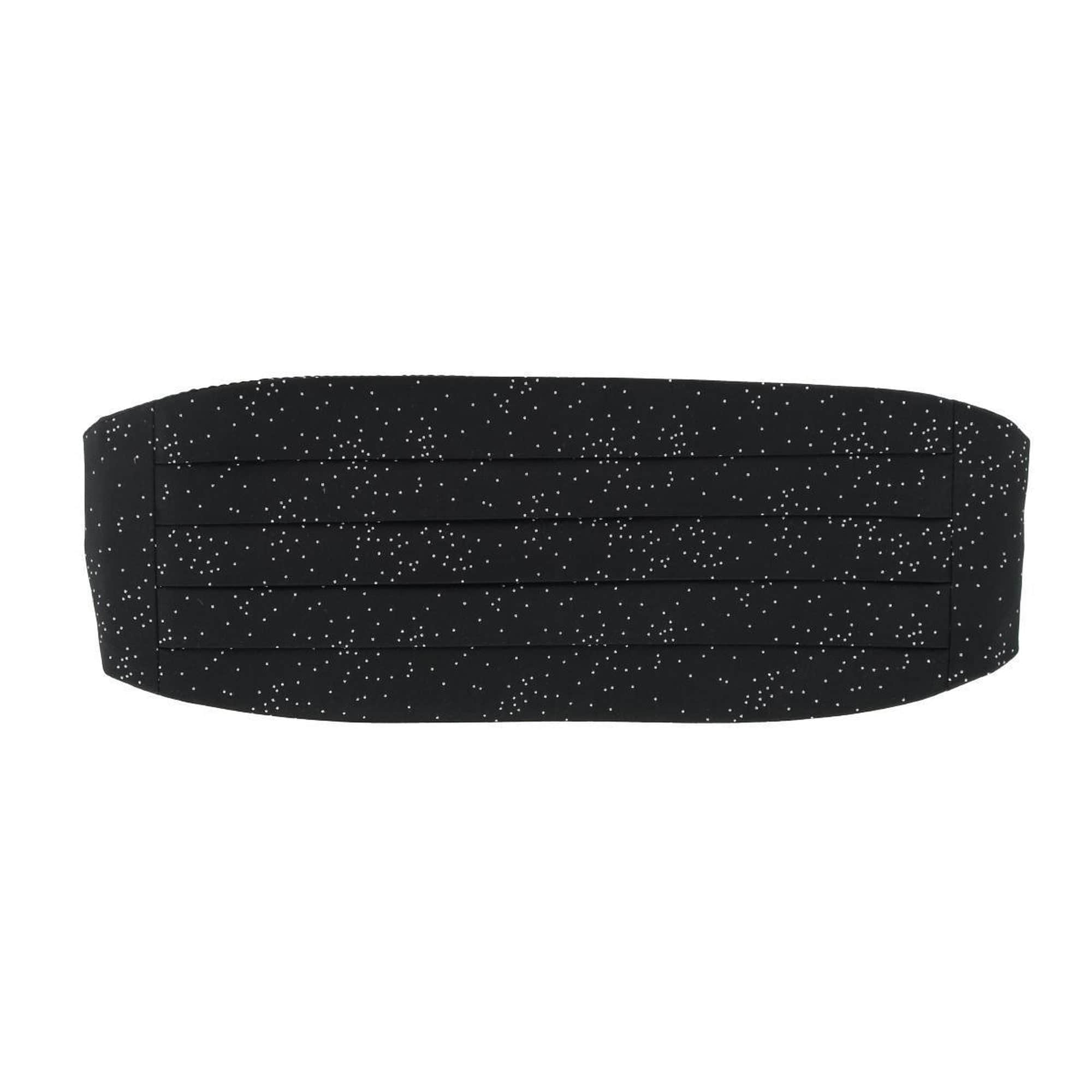 Mystere Metallic Star Light Cummerbund & Bow Tie Bundle - Black