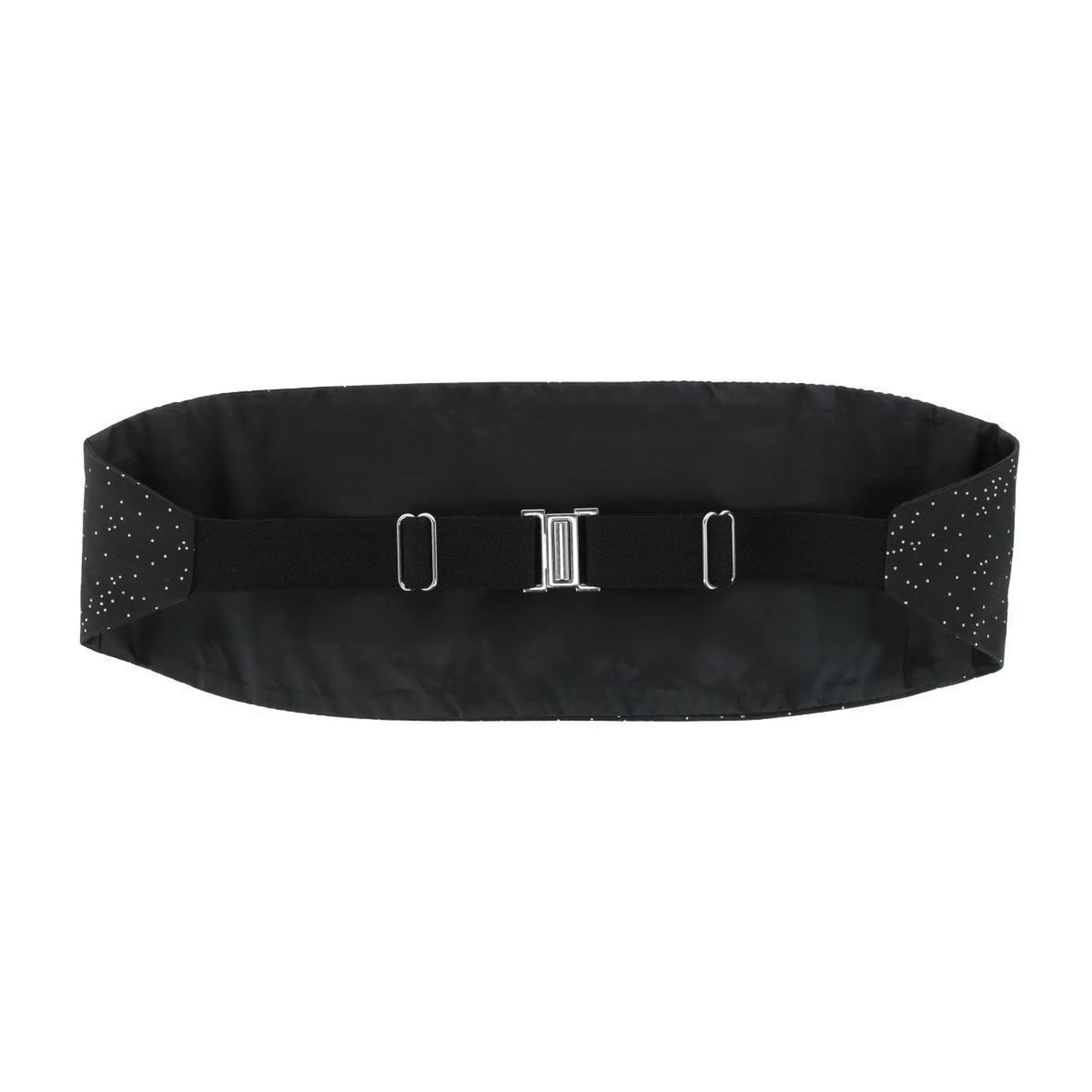 Mystere Metallic Star Light Cummerbund & Bow Tie Bundle - Black