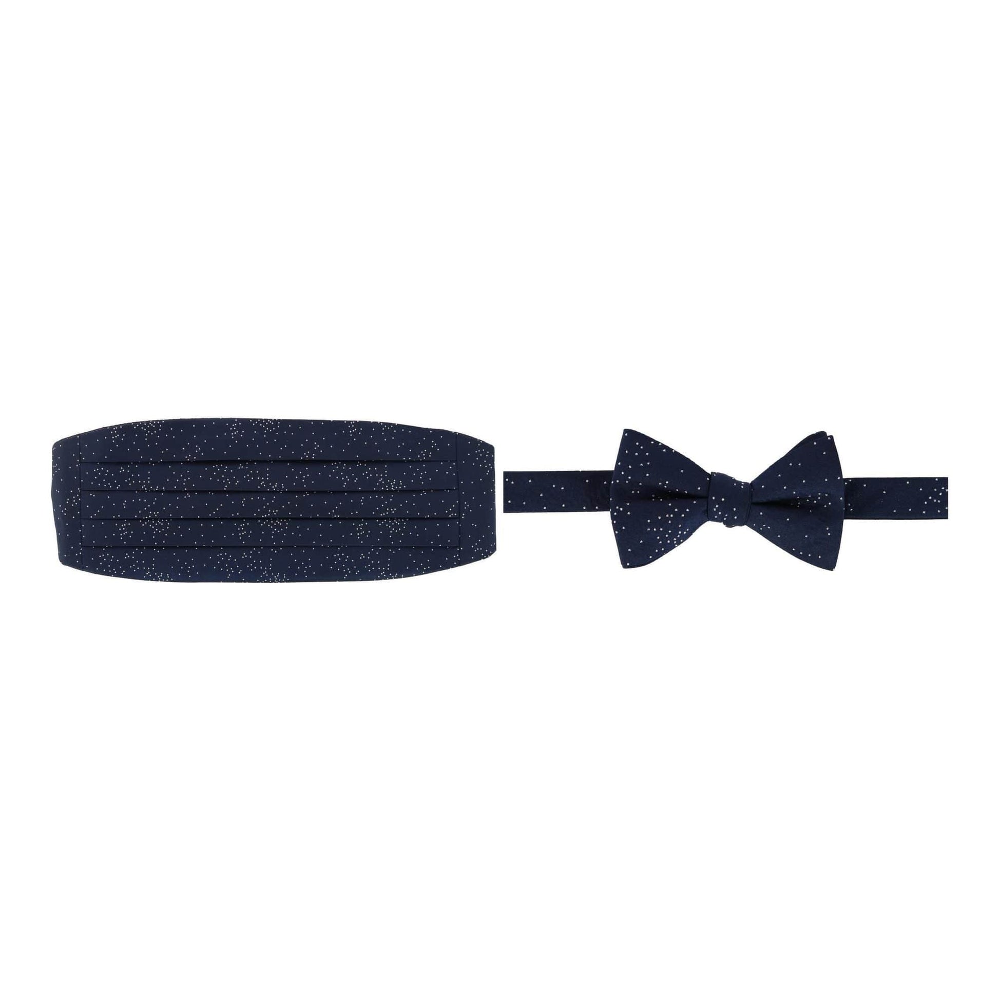 Mystere Metallic Star Light Cummerbund & Bow Tie Bundle - Navy