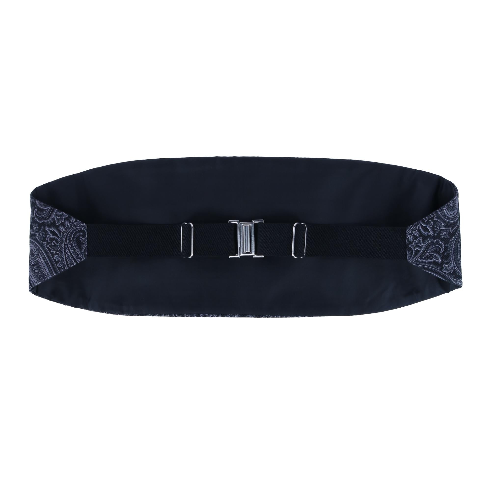 Sobee Paisley Silk Cummerbund - Black Paisley