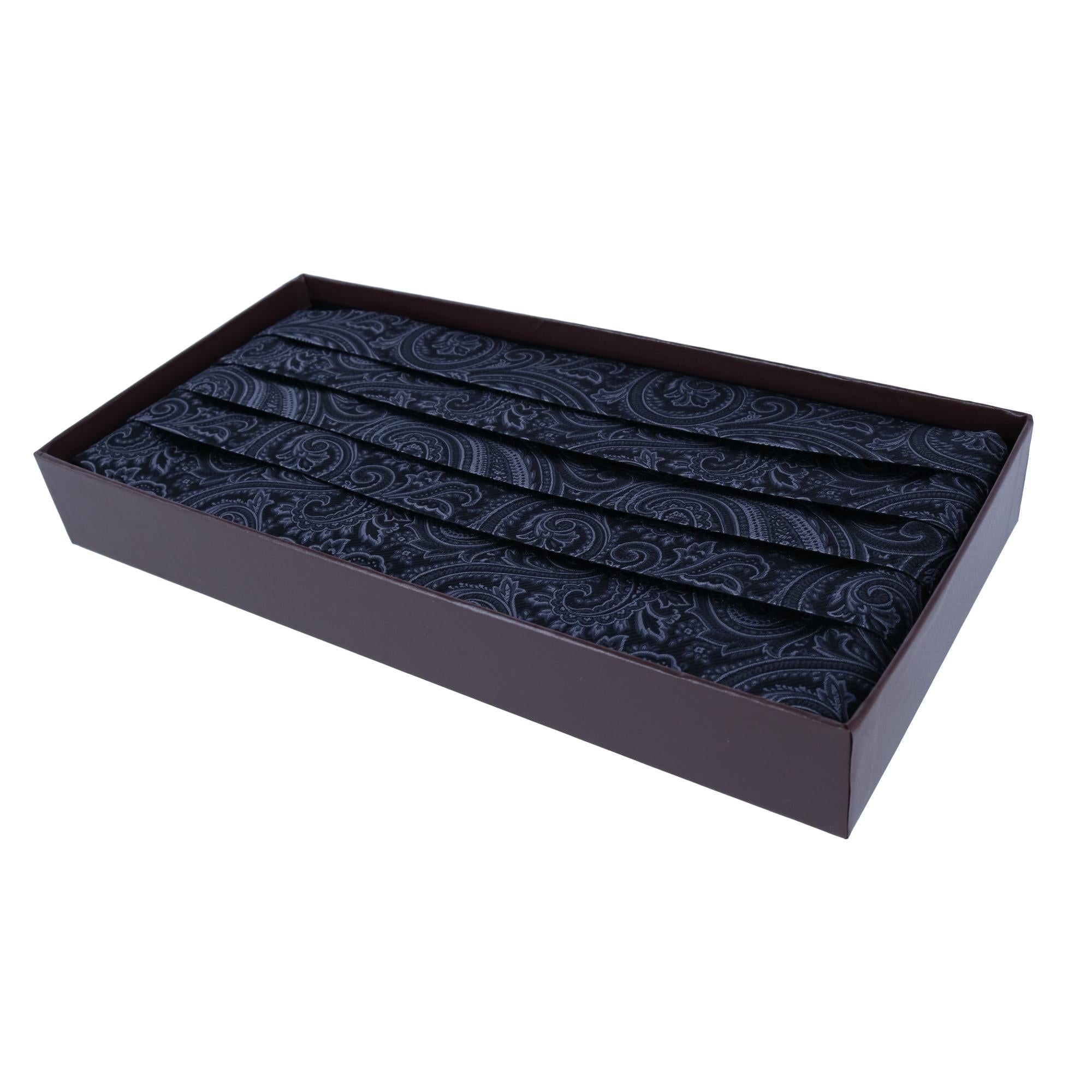 Sobee Paisley Silk Cummerbund - Black Paisley